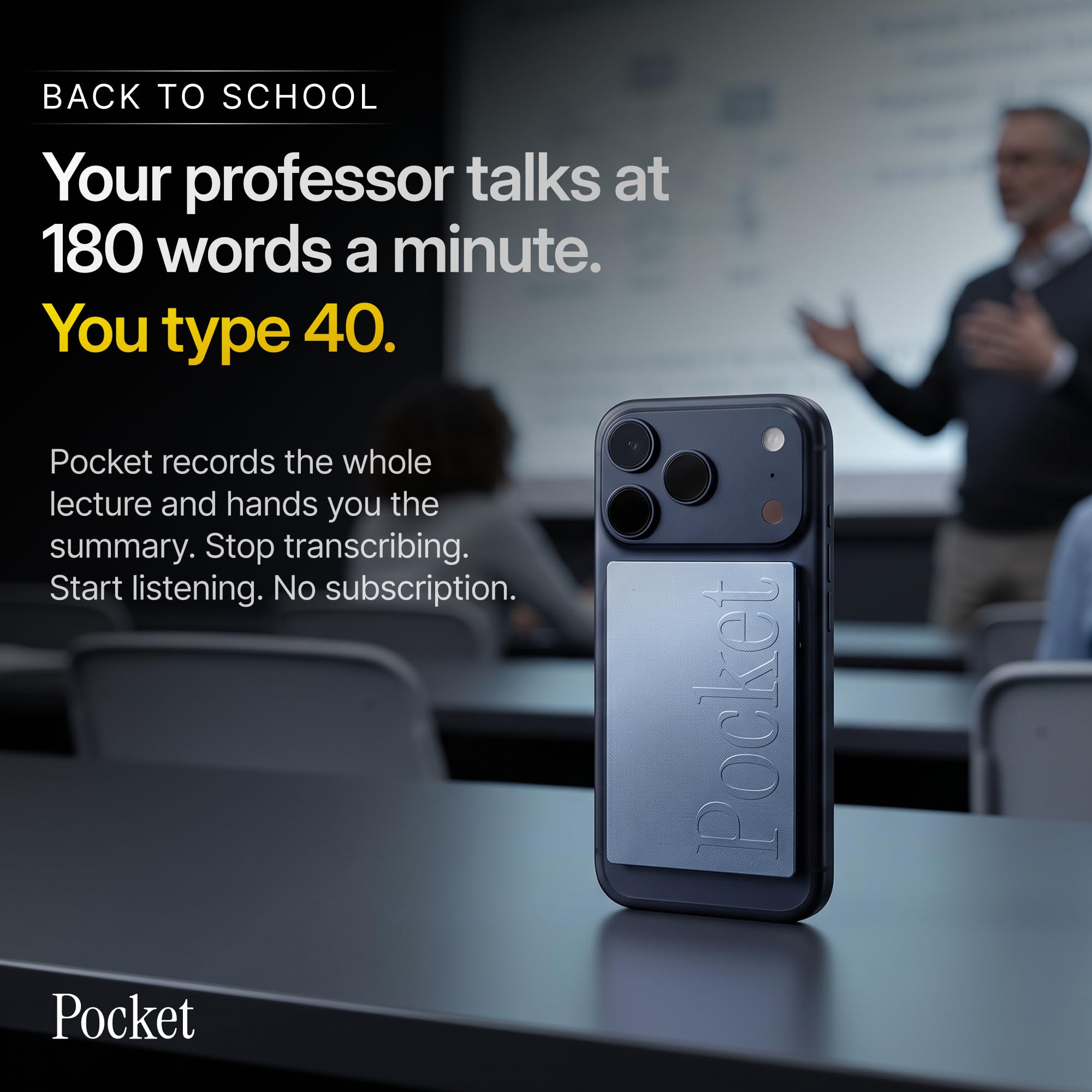 Pocket AI Voice Recorder, Auto Transcription, AI Note Taker, Spac - Pocket Official Product View 8