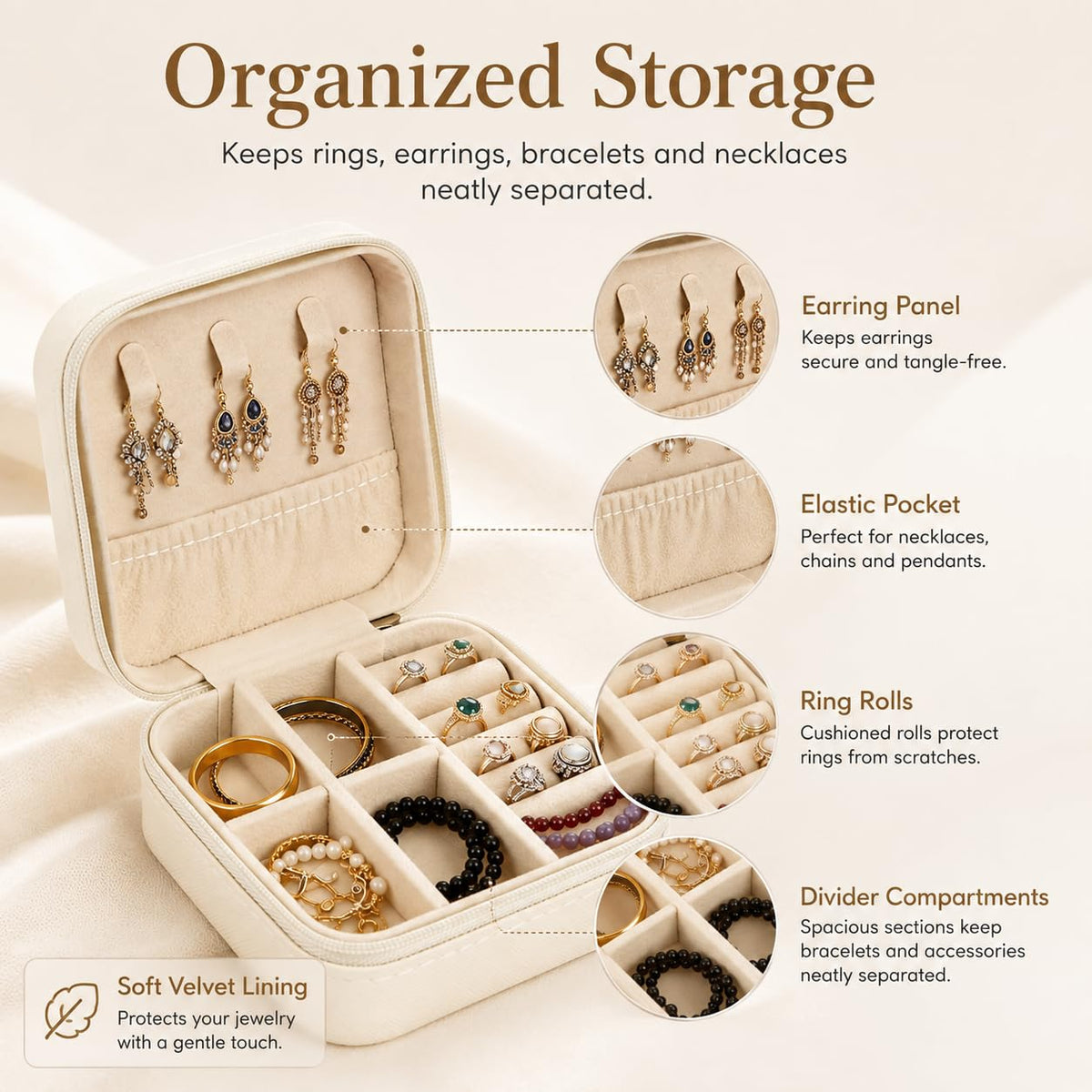 12 PCS Travel Jewelry Case Small Jewelry Box Mini Leather - LDHHYH Official Imagery - 4