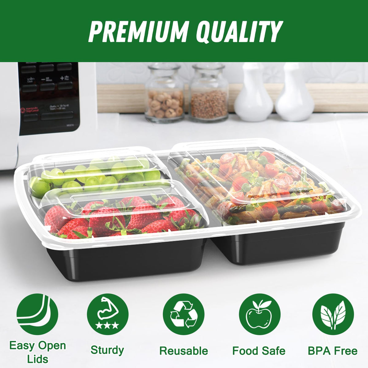 Dealusy 50 Pack 32 oz Meal Prep Containers with Lids 3 - Dealusy Official Imagery - 5