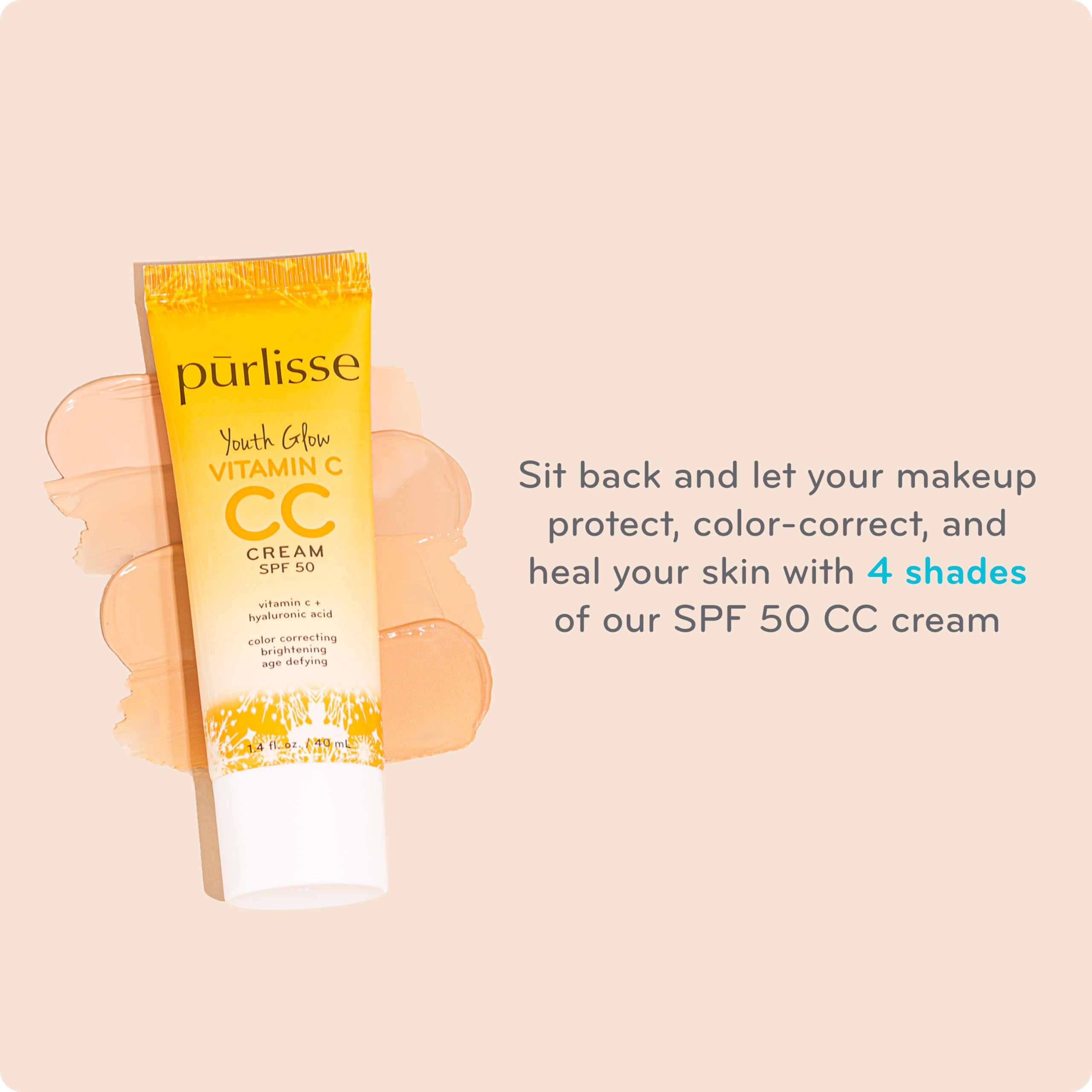 p rlisse Youth Glow Vitamin C CC Cream SPF 50 - pūrlisse Official Product Imagery - 7