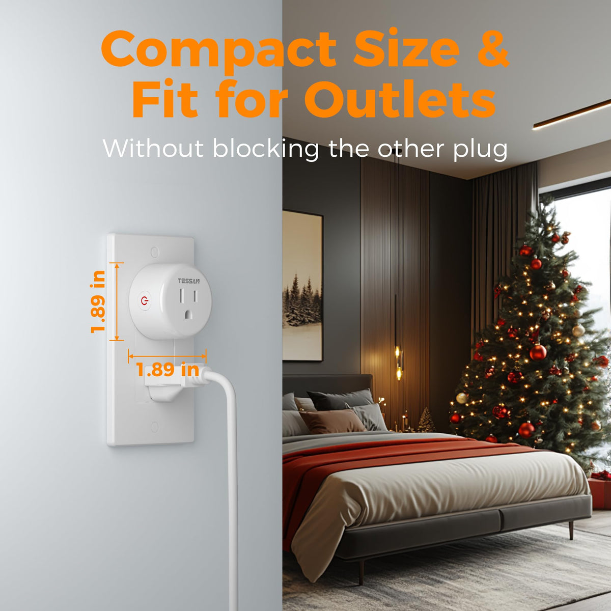 TESSAN WiFi Smart Plug Wireless Timer Outlet 4 Pack - TESSAN Official Imagery - 3