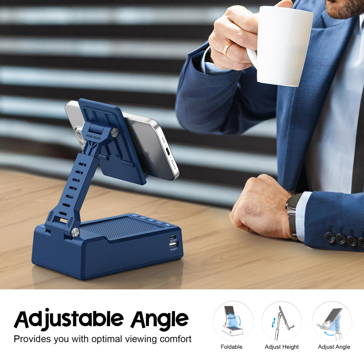 JTEMAN Gifts for Men Women Cell Phone Stand with Bluetooth - JTEMAN Official Imagery - 5