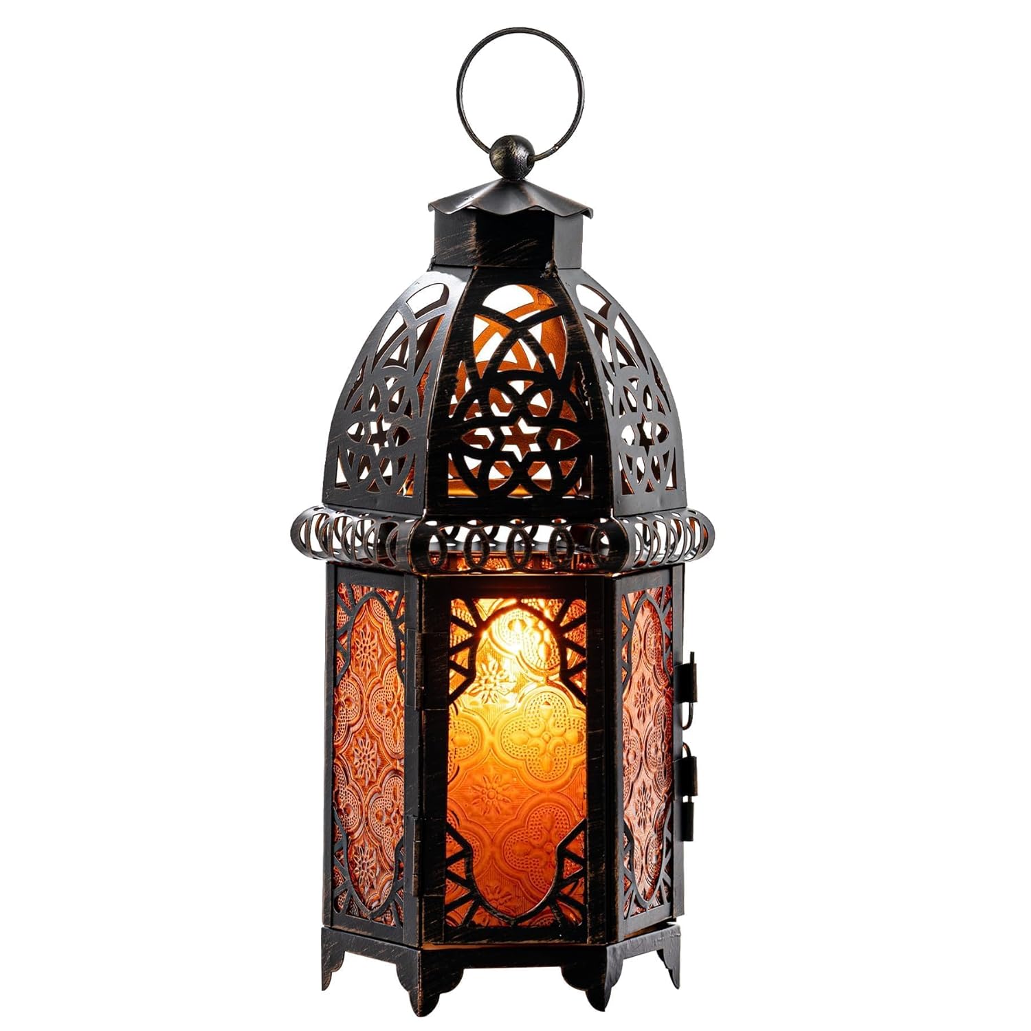 NEEDOMO 12.8'' Moroccan Lanterns Decorative Indoor & Outdoor, Vintage Christmas Candle Holder
