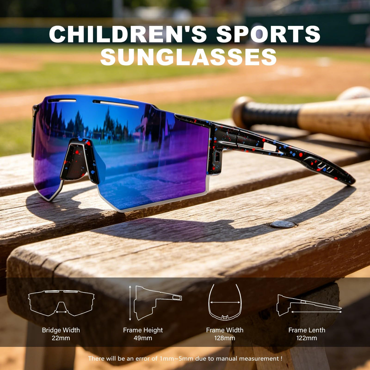 4PACK Youth Baseball Sunglasses Kids Sports Cycling Goggles - DioKiw Official Imagery - 7