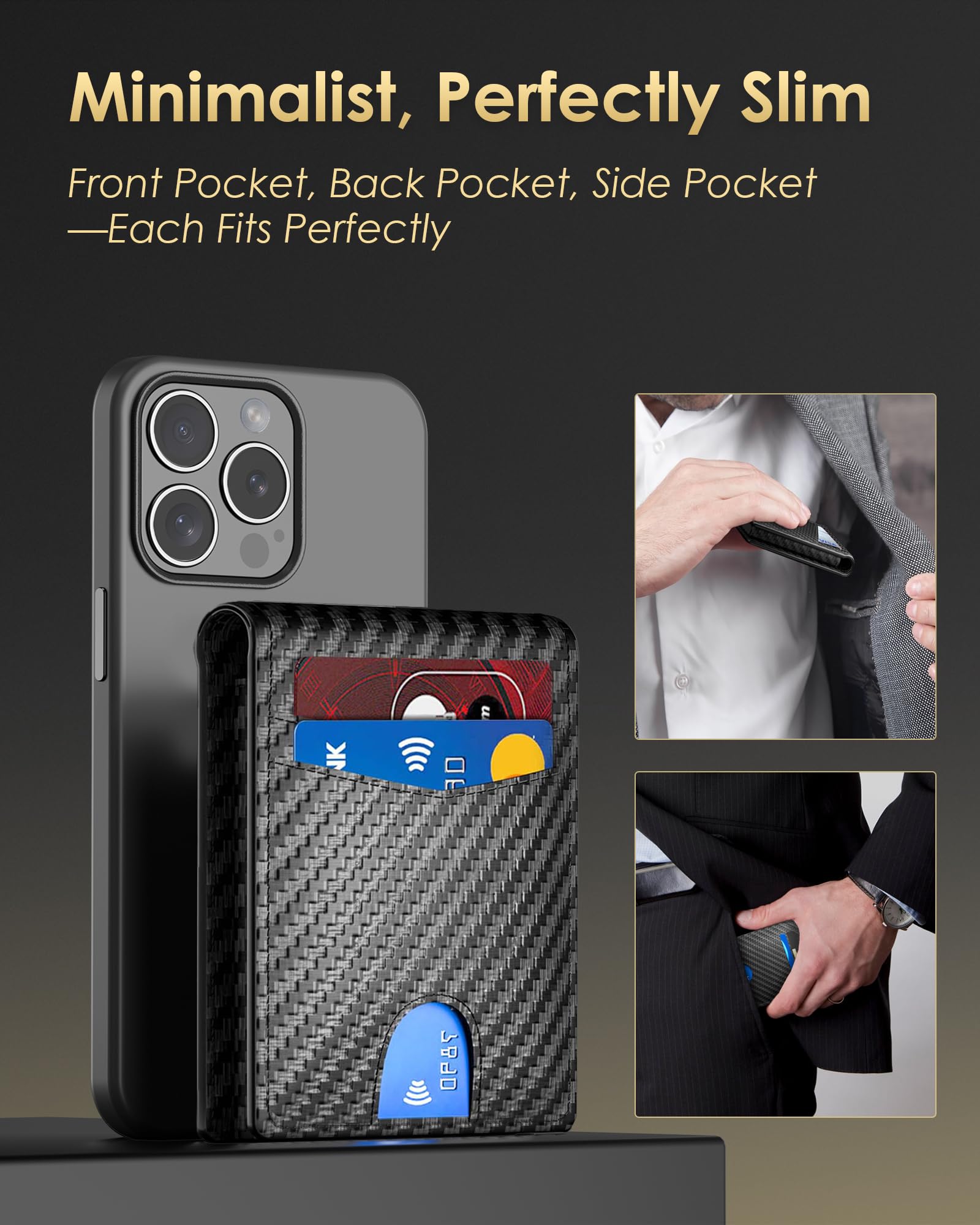 QLD RFID Blocking Pop-Up Wallet for Men | Carbon Fiber