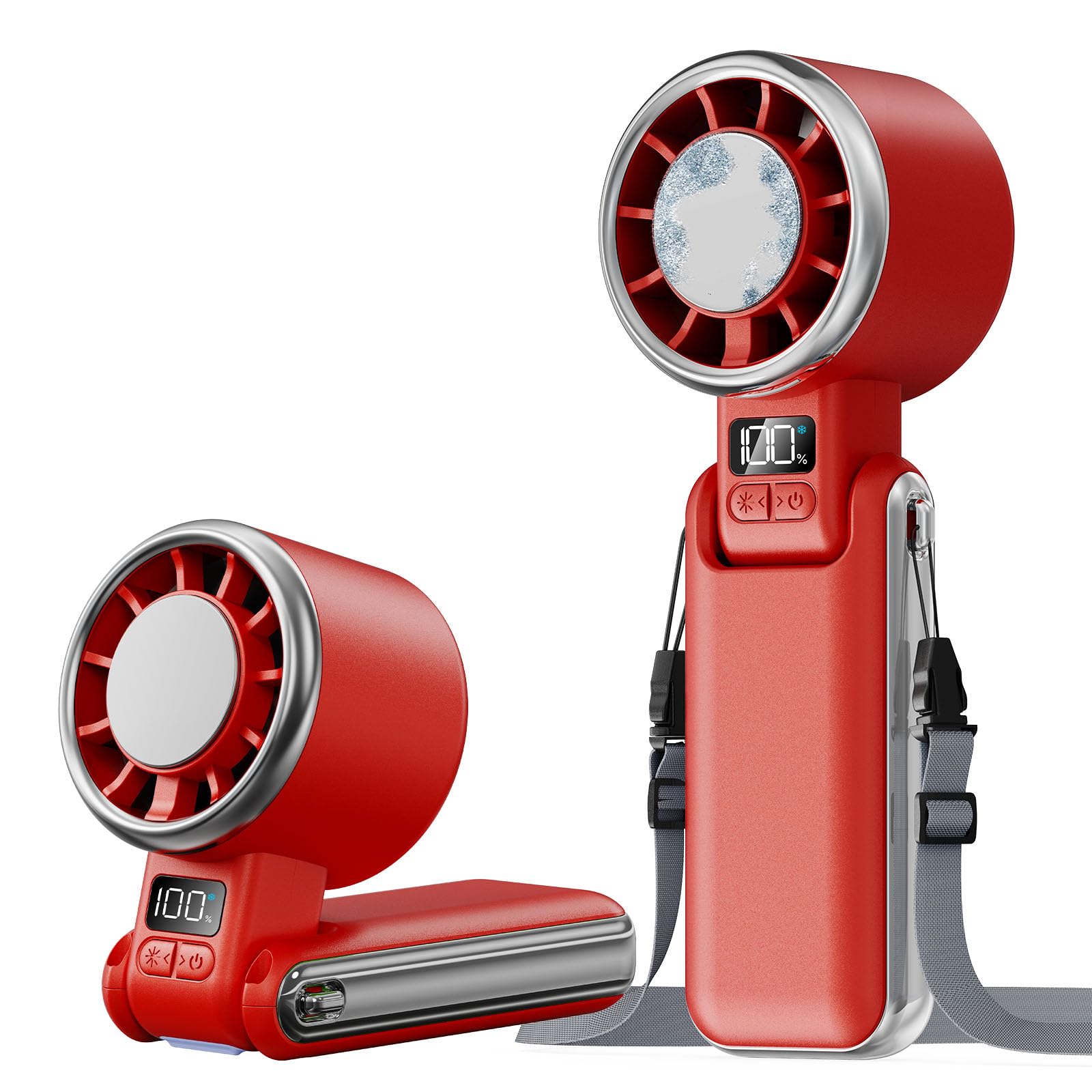 SHEWIND Portable Handheld Fan with Ice Cooling-5 Gear High Speed Turbo - View 8