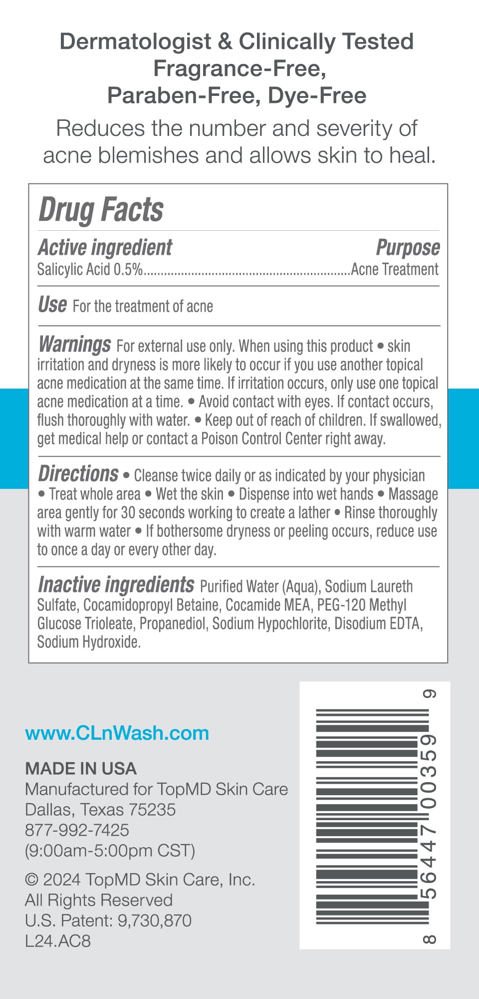 CLn Acne Cleanser The Only Cleanser with 0 5 Salicylic Acid - CLn Official Imagery - 3