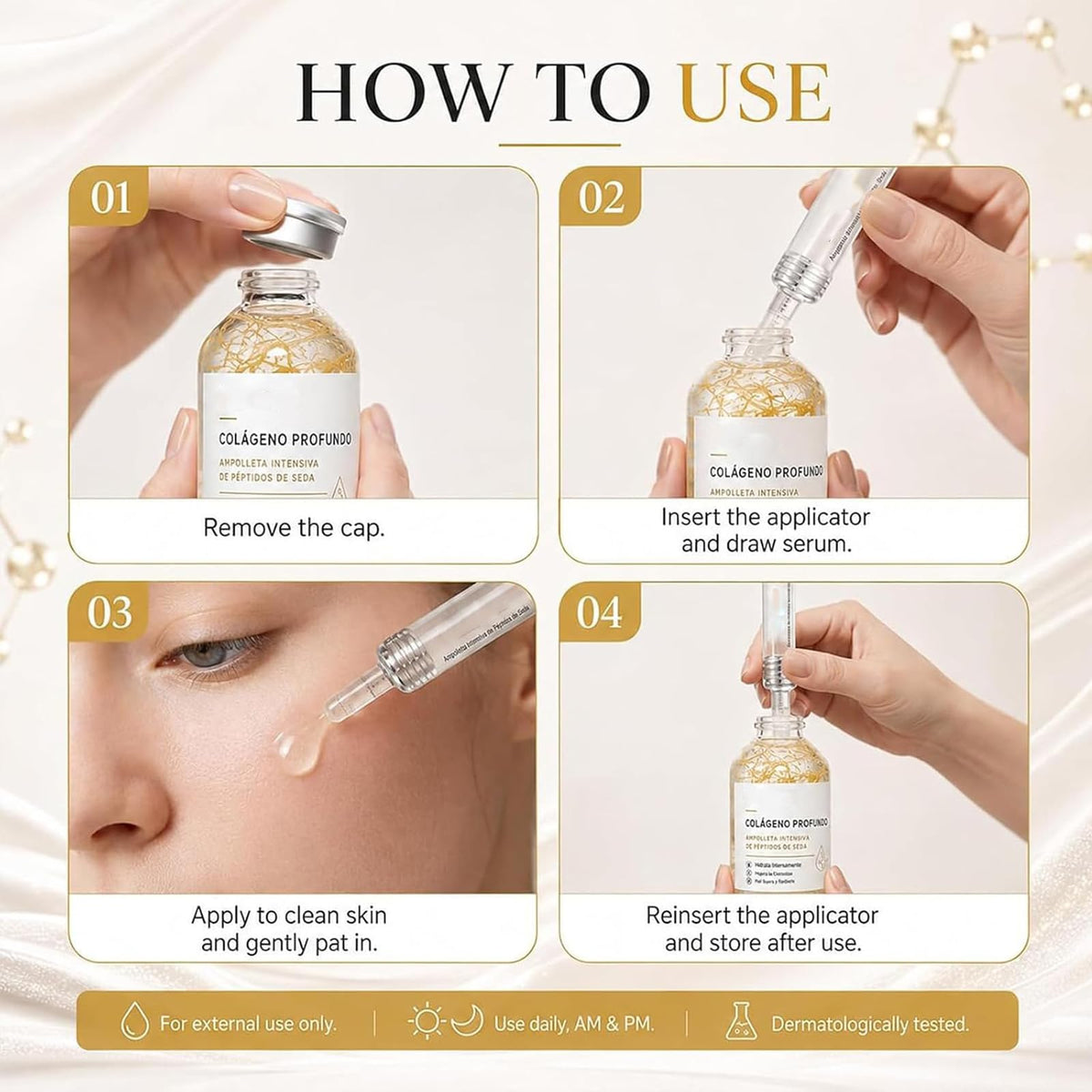 Colageno Profundo Deep Collagen Silk Peptide Serum Ampoule - Glykonex Official Imagery - 4