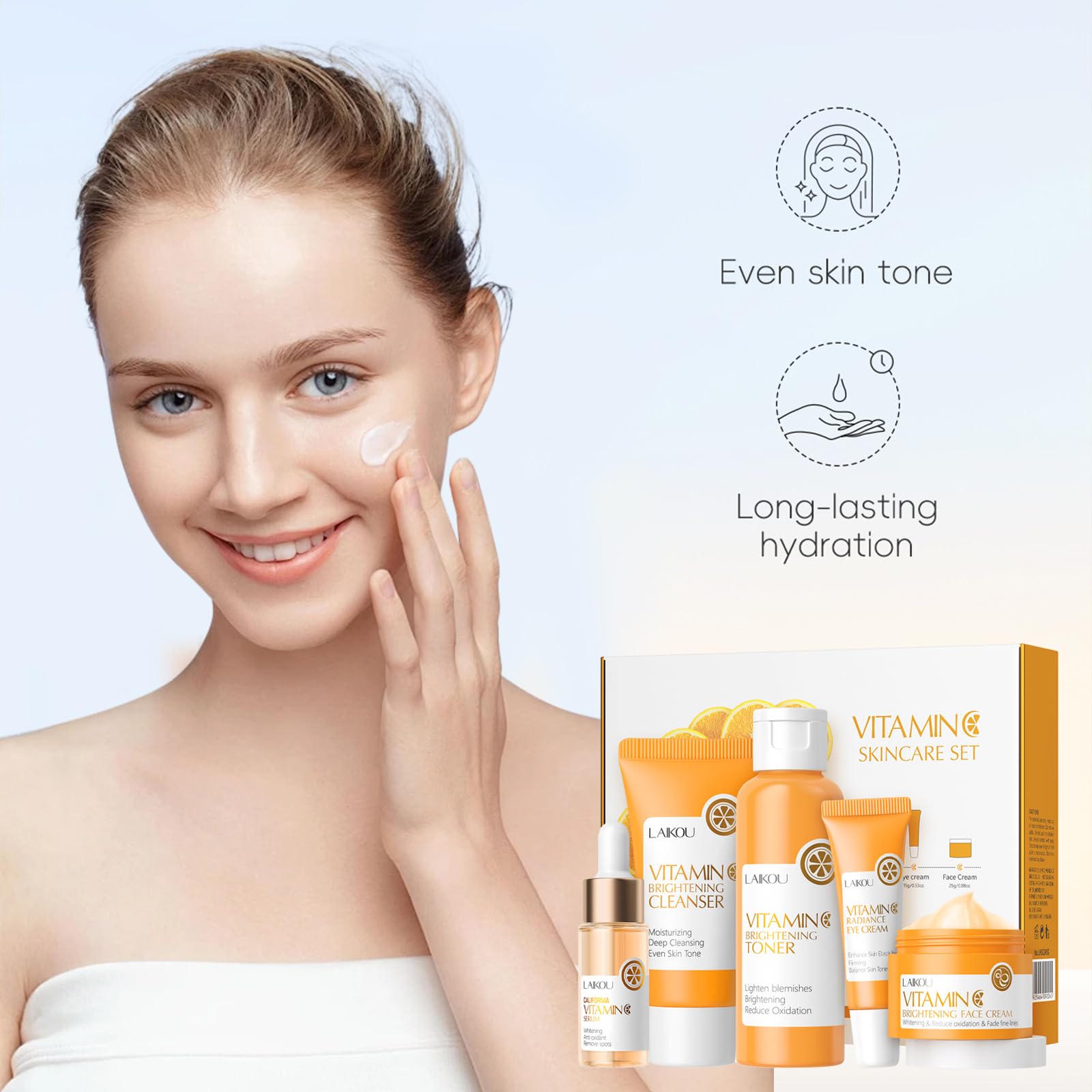 Vitamin C Skincare Set,Face Skin Care Set for Women,Vitamin C - Charm Kiss