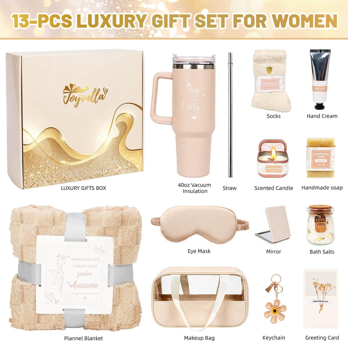 Birthday Gift for Women Self Care Spa Gift Basket with - Joyvella Official Imagery - 3