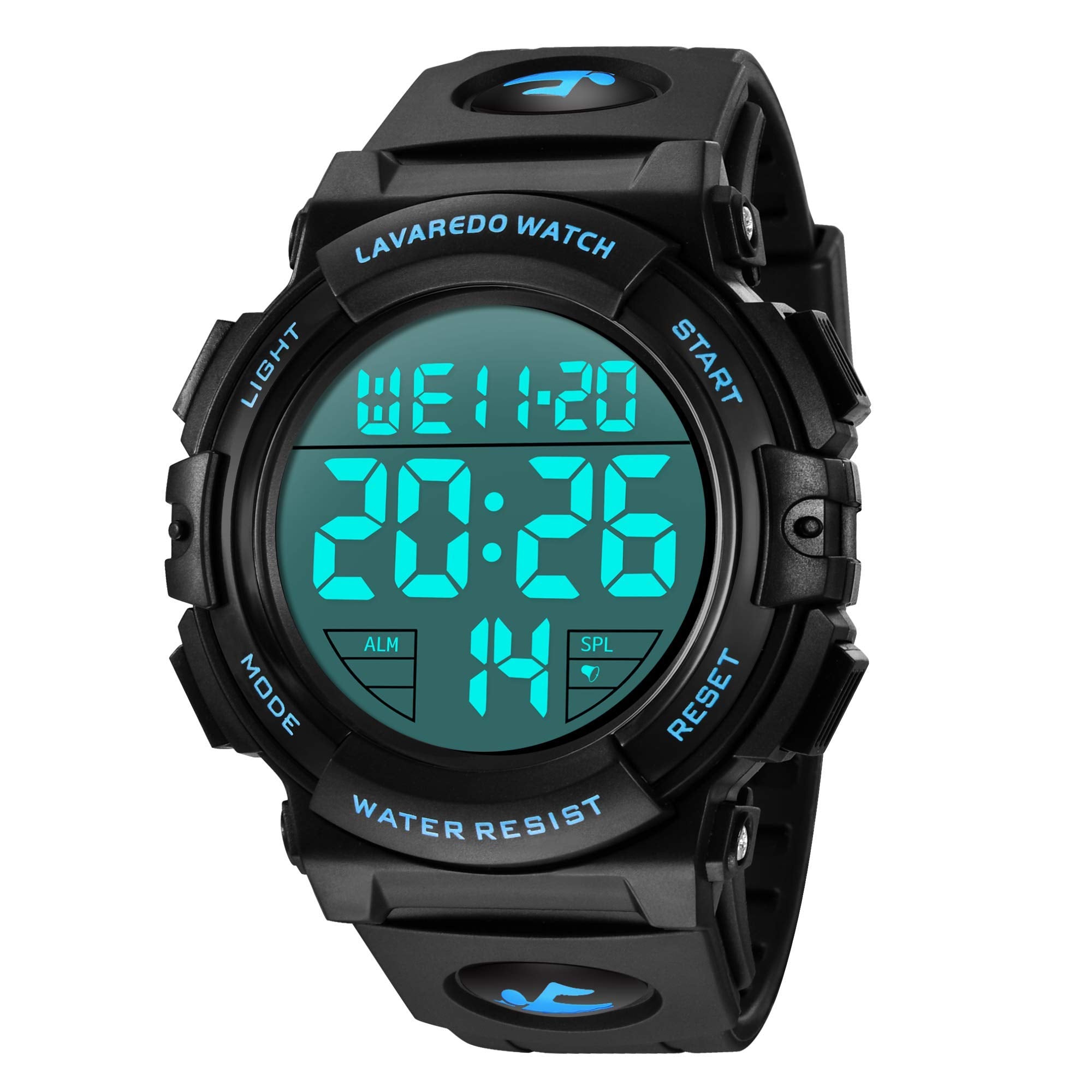 L LAVAREDO Mens Digital Watch Sports Military Watches Waterproof - Product Imagery