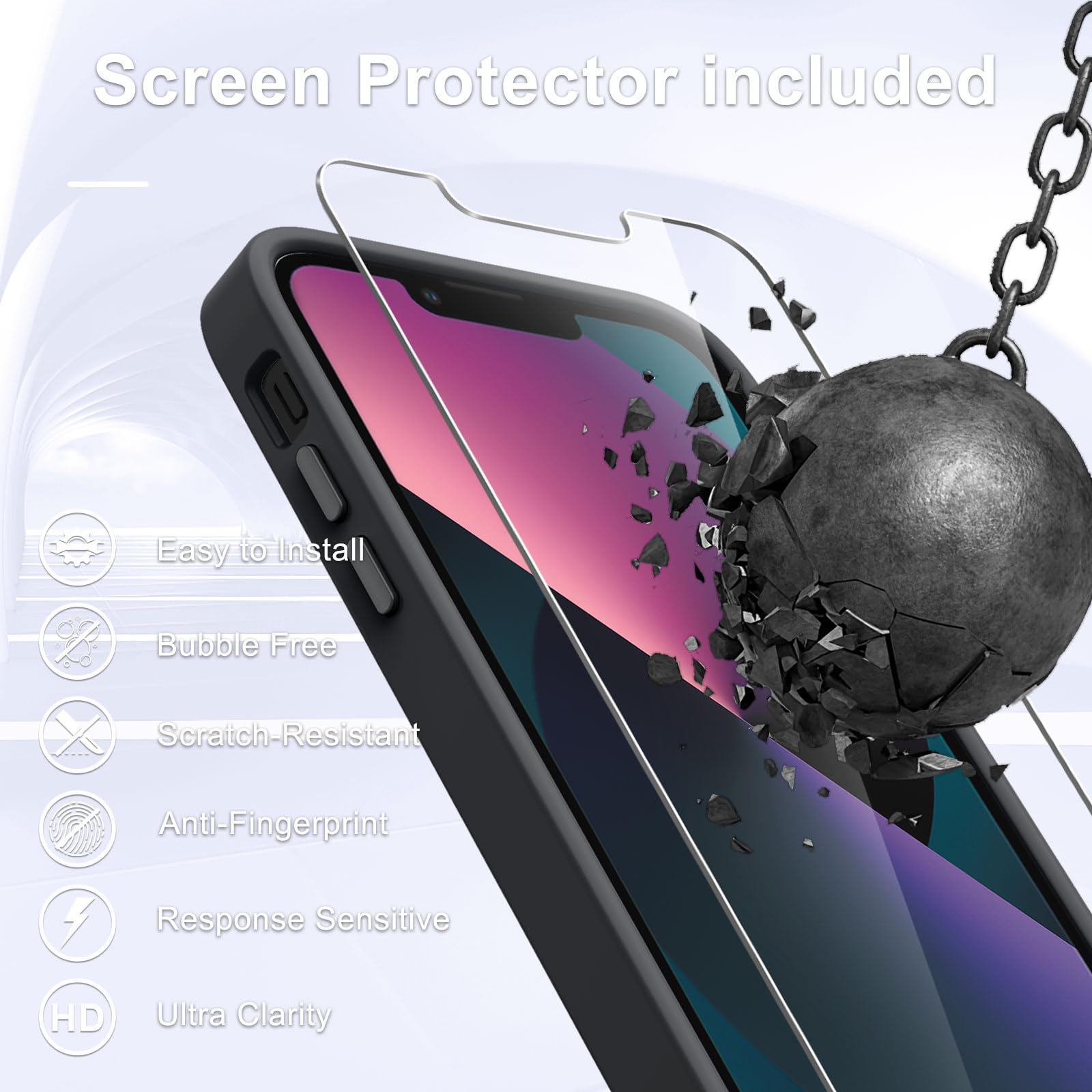 for iPhone 14 Case, iPhone 13 Case, Matte Magnetic Case, Black - YENAPOON Official Product View 8