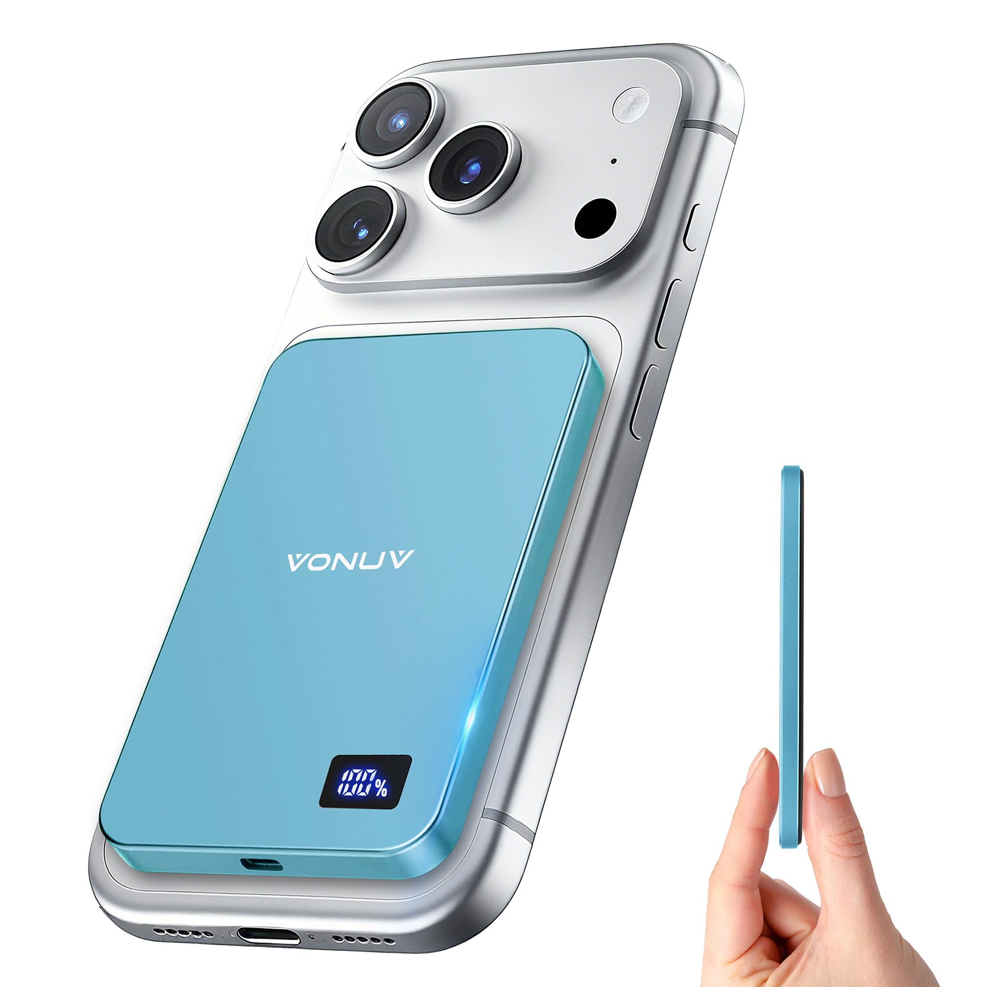 VONUV Magnetic Portable Charger 5000mAh, 15W Ultra Slim Wireless Portable Charge - VONUV Official Product View 7