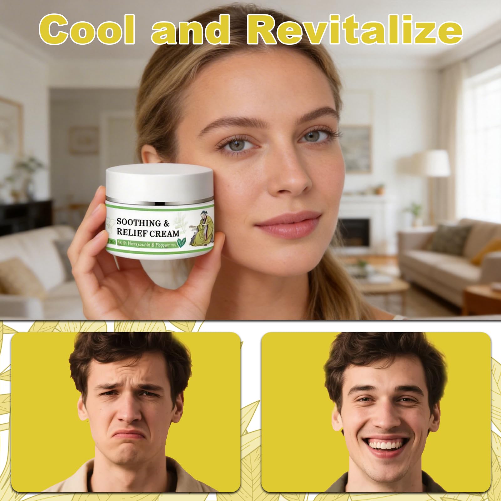 3 Pcs Soothing Relief Cream,Natural Hydrating & Cooling Ointment,30g/1.06oz