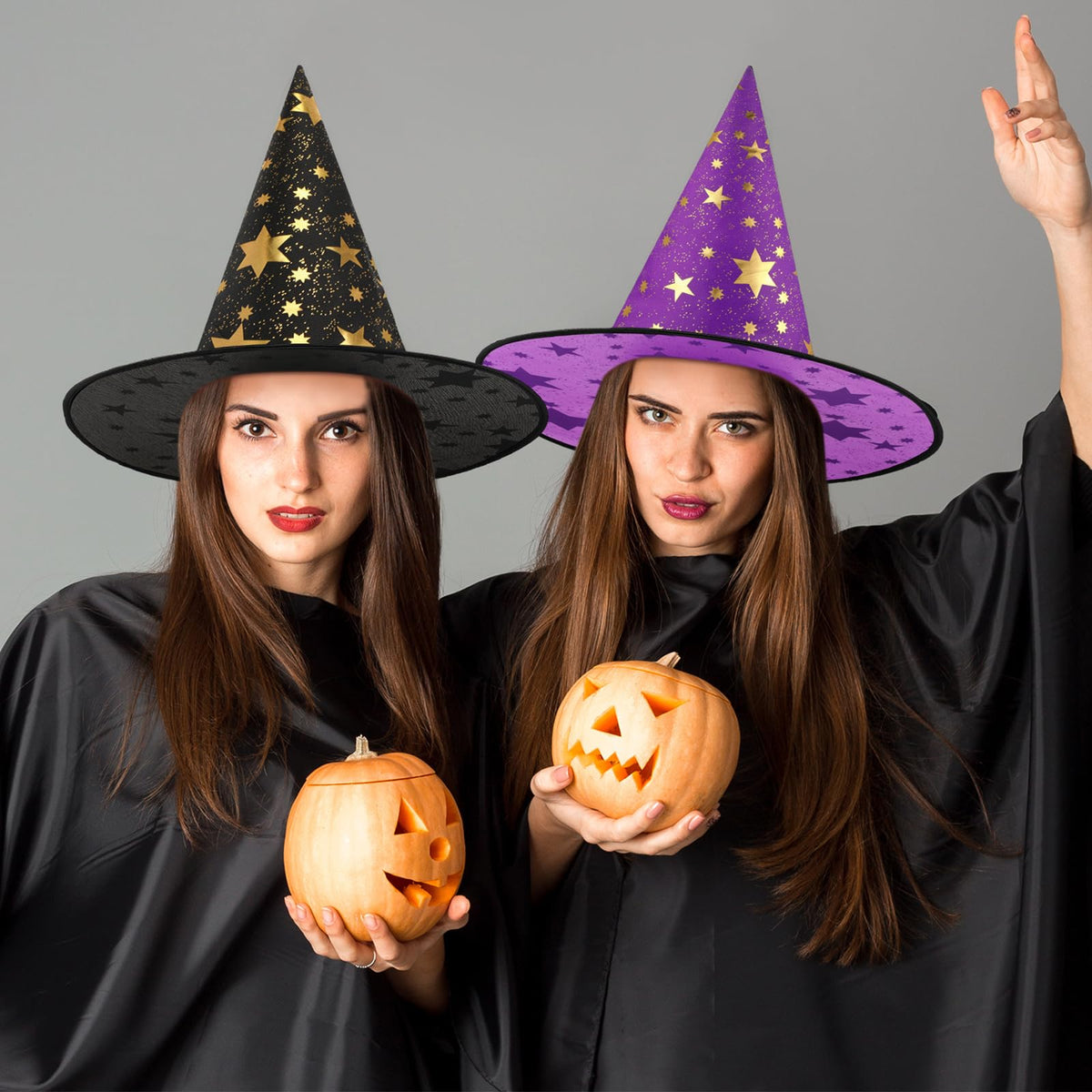 Newcotte 16 Pcs Witch Hat Halloween Costumes for Women Men - Newcotte Official Imagery - 5