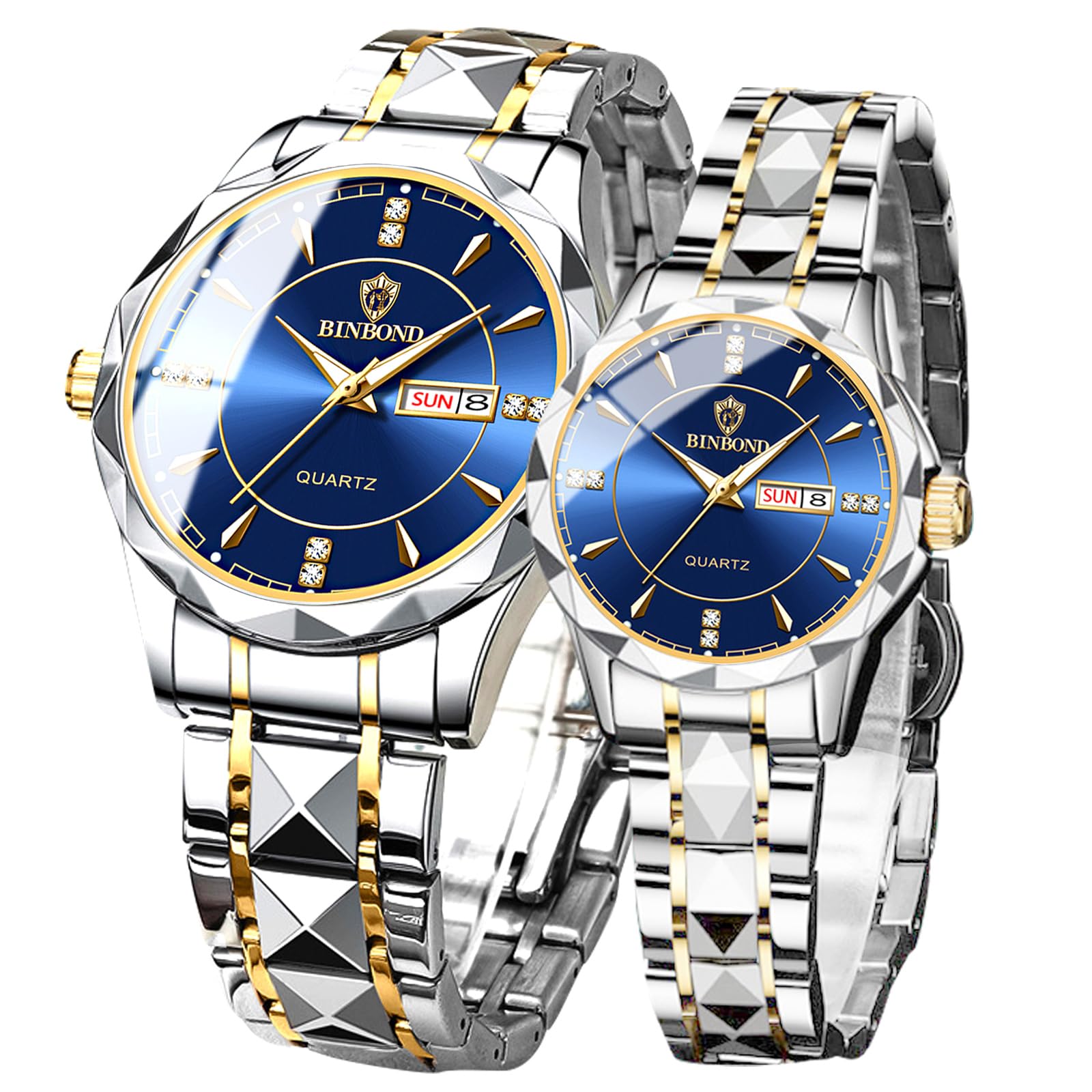 Valentines Couple Pair Watches Men and Women Luminous Calendar - Product Imagery