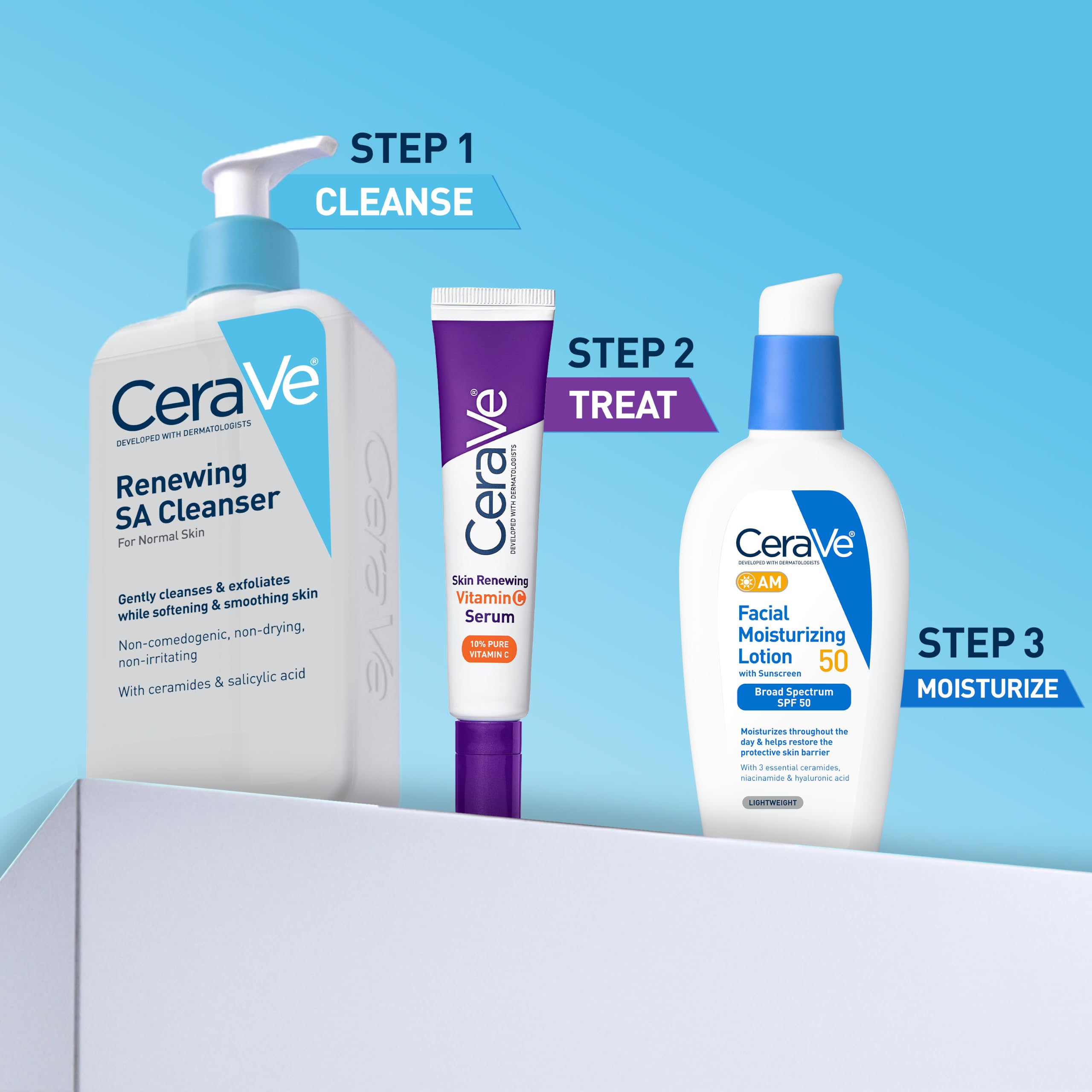 CeraVe Renewing Salicylic Acid Cleanser, BHA Exfoliating Face Wash - CeraVe Official Product View 8