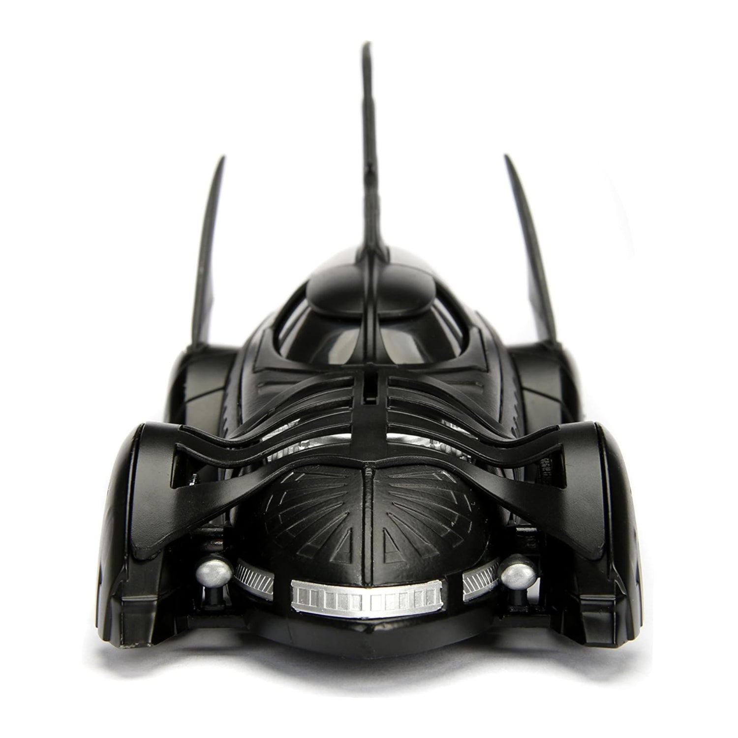 Jada DC Comics Batman Forever Batmobile die-cast vehicle with Batman figure in 1:24 scale, detailed and collectible.