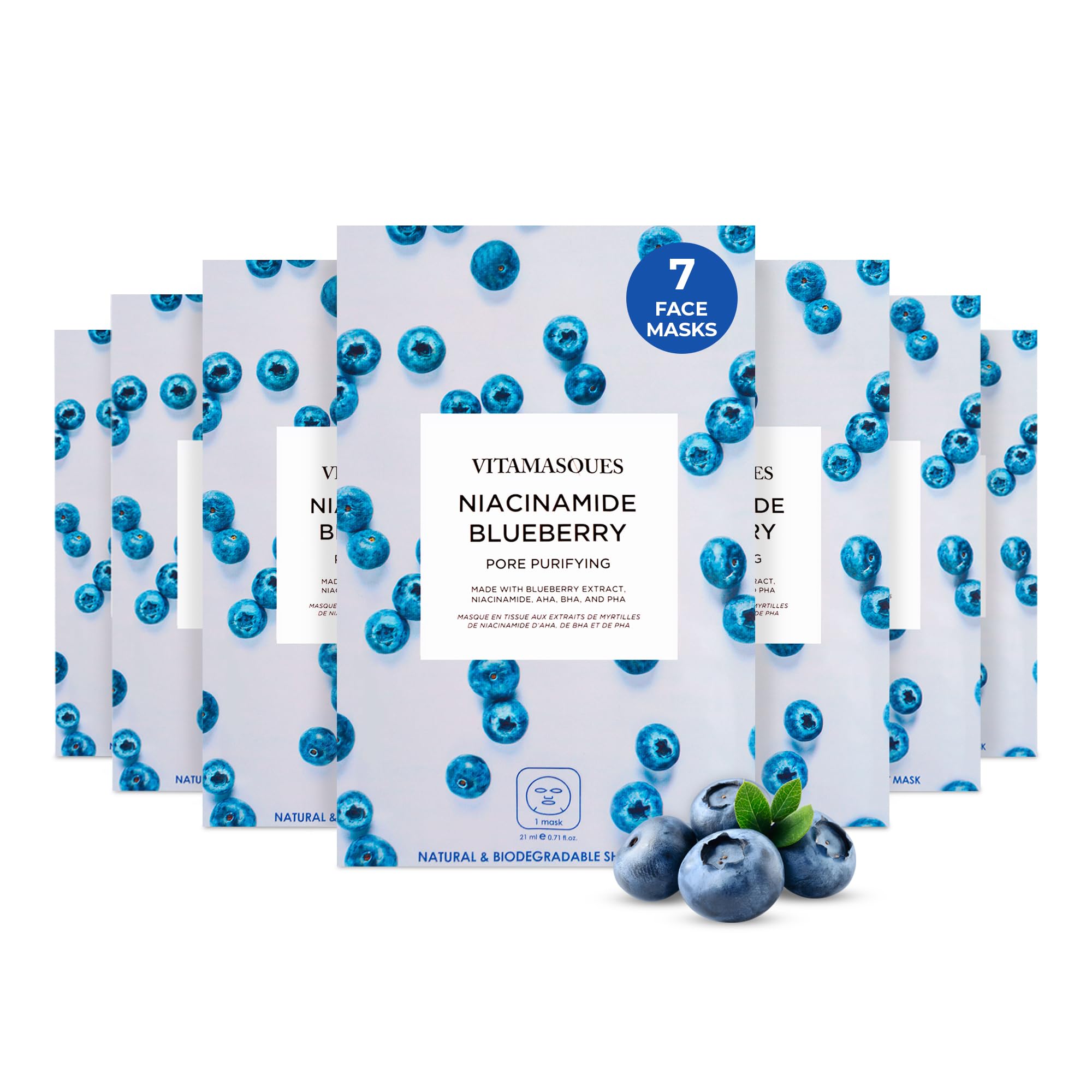 Vitamasques Korean Face Mask Set, 7-Pack Juicy Collection - Vitamasques