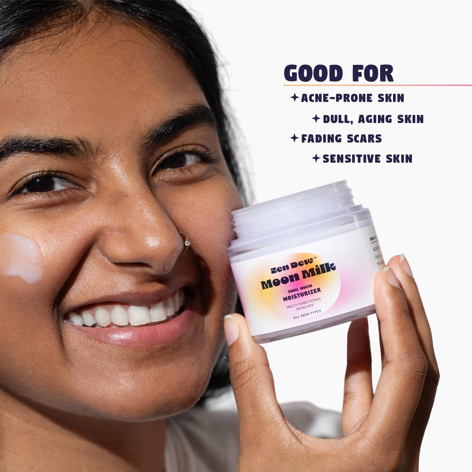 Moon Milk Snail Mucin Moisturizer Gel Cream 3.52 Oz - Zen Dew