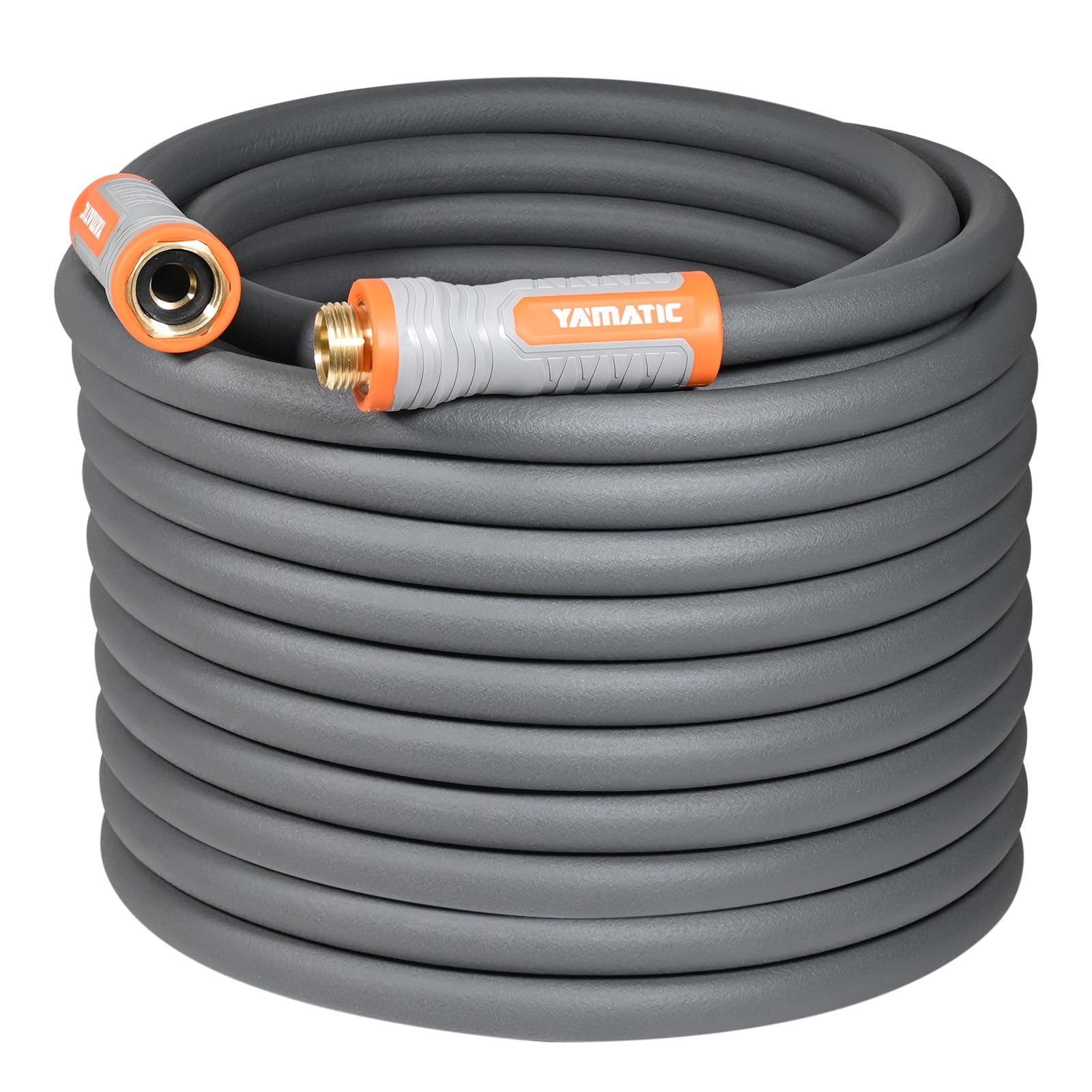 YAMATIC Flexible Garden Hose 5/8"x100ft, 360° Swivel Handle, Burs - YAMATIC Official Product View 1