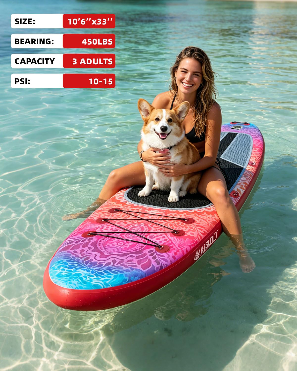 Inflatable Stand Up Paddle Board with SUP Board Accessories - AISUNSS Official Imagery - 6