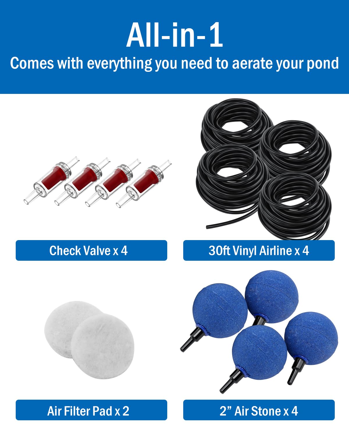 AquaMiracle All-in-One Koi Pond Aerator for Outdoor Ponds up to 2 - AquaMiracle Official Product View 7