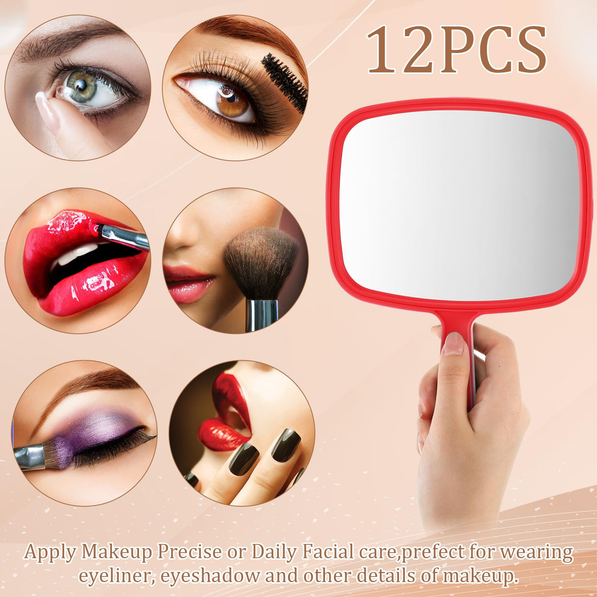 Geetery 12 Pcs Handheld Mirrors with Handle Hand Mirror Bulk - Geetery Official Imagery - 8