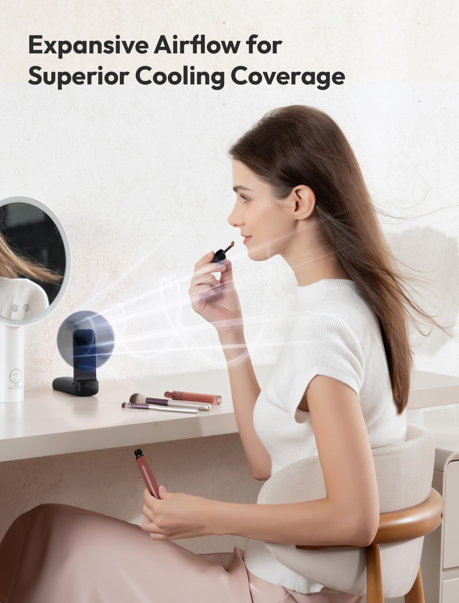 Aecooly Slim Portable Fan, Thin Handheld Fan, USB Rechargeable Mi - Aecooly Official Product View 5