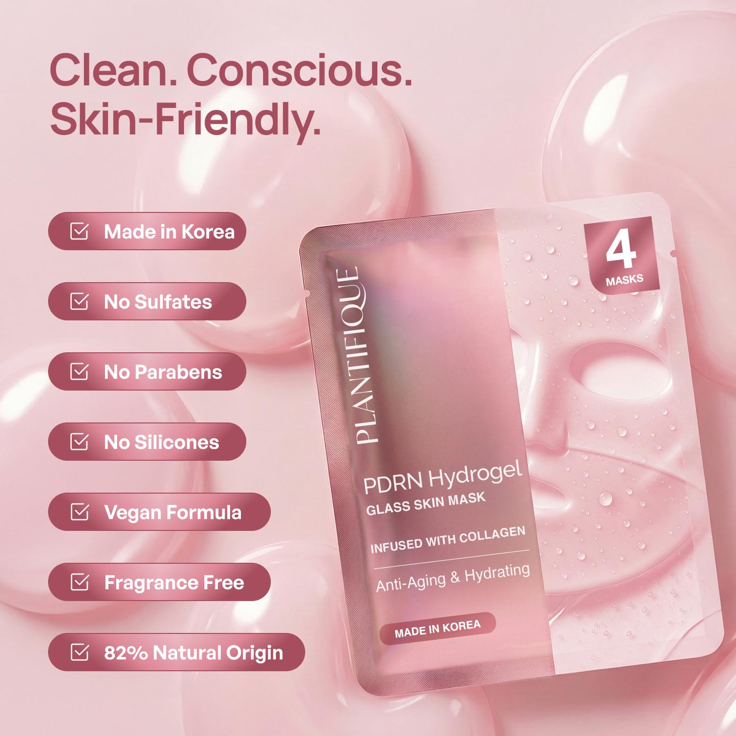 PLANTIFIQUE Korean Collagen Face Mask with Phyto-PDRN &amp; - PLANTIFIQUE