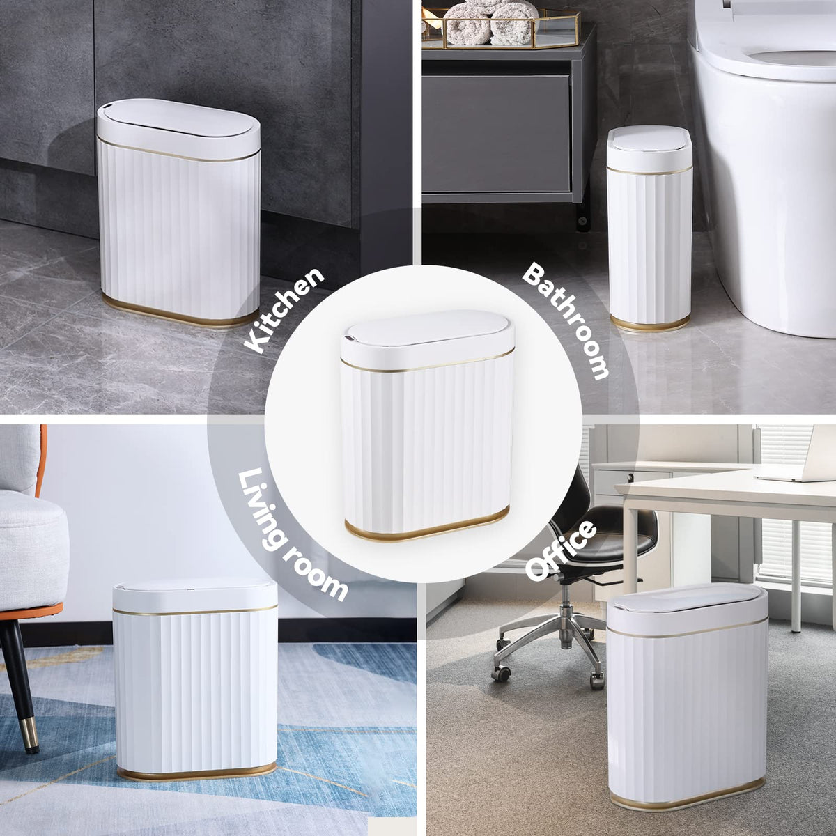 ELPHECO Bathroom Trash Can with Lid 2 Gallon Motion Sensor - ELPHECO Official Imagery - 7