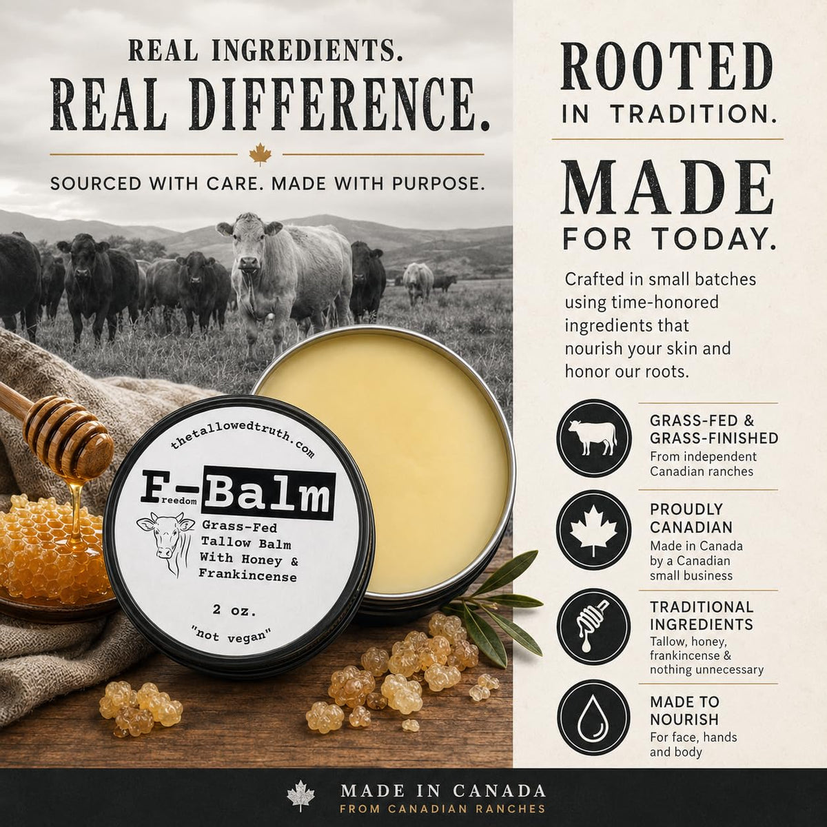 The Tallowed Truth Beef Tallow and Honey Balm 2 oz - The Tallowed Truth Official Imagery - 8
