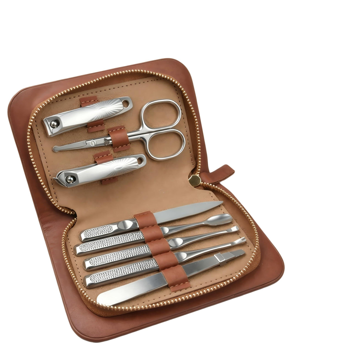 Stainless Steel Manicure Set with Leather Case Manicure Sets - PENAHUGO Official Imagery - 2