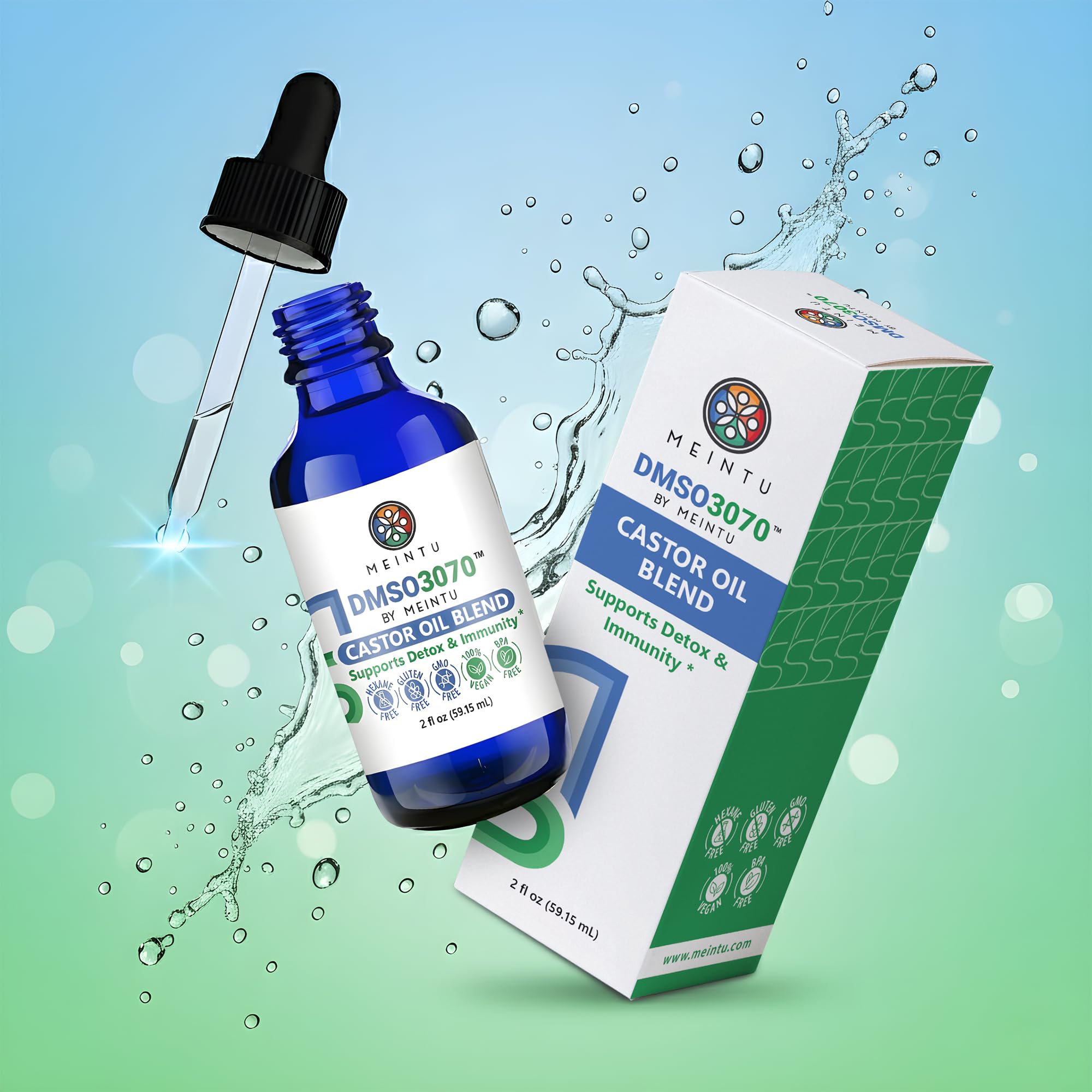 DMSO Castor Oil Pure Cold Pressed Organic Blend Supports - MEINTU Official Imagery - 3