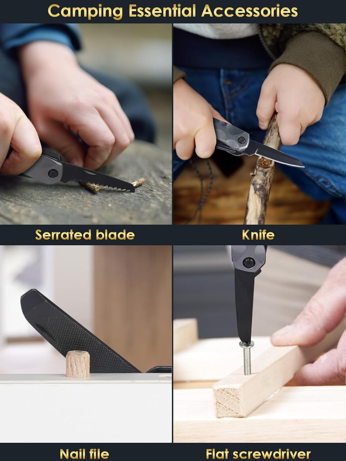 DR.LILIANG 13-in-1 hammer multitool with camping and survival tools, ideal gift for dad, husband, or grandpa.