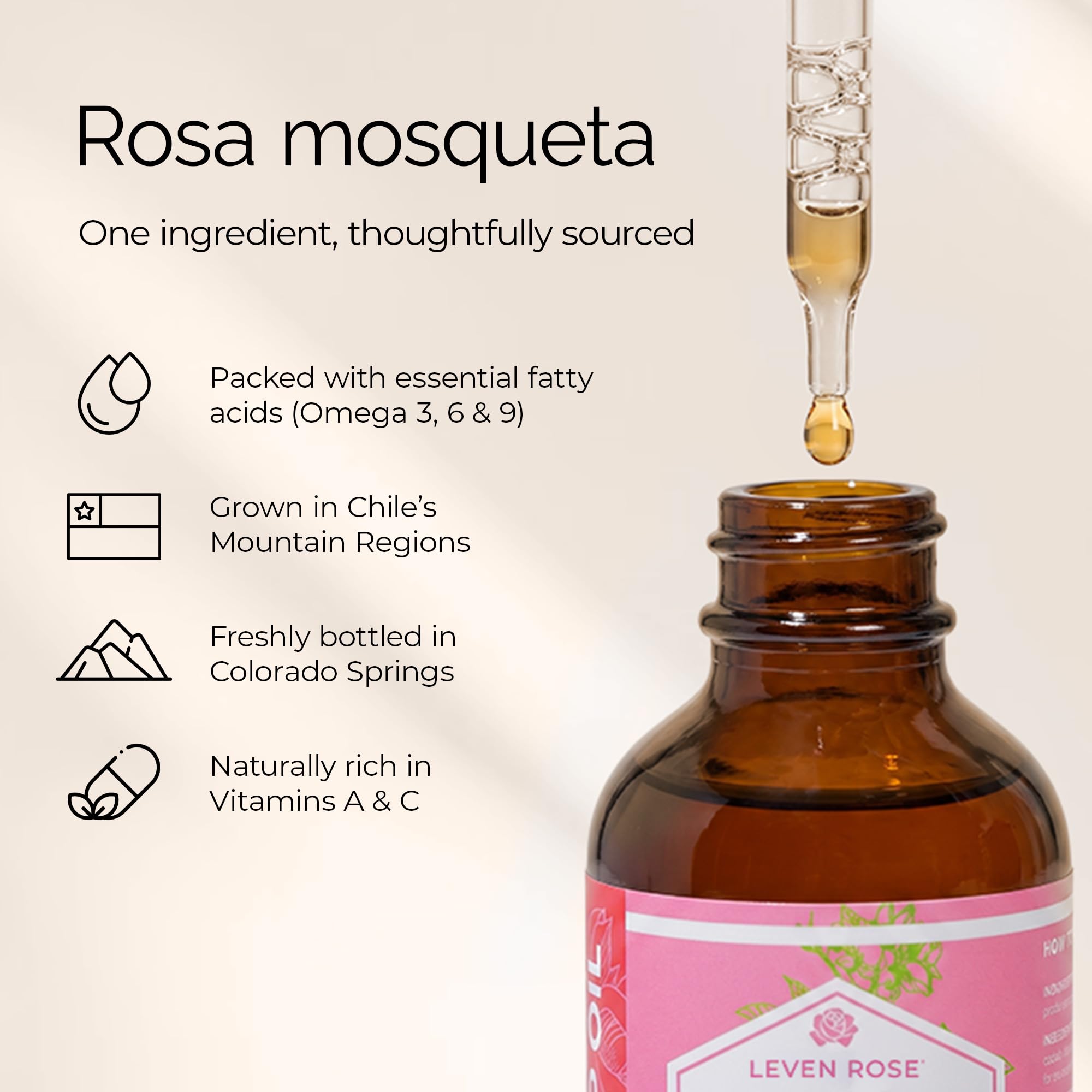 Leven Rose Organic Rosehip Seed Oil, Cold Pressed Rose Hip Oil for Face - Leven Rose Official Product View 4