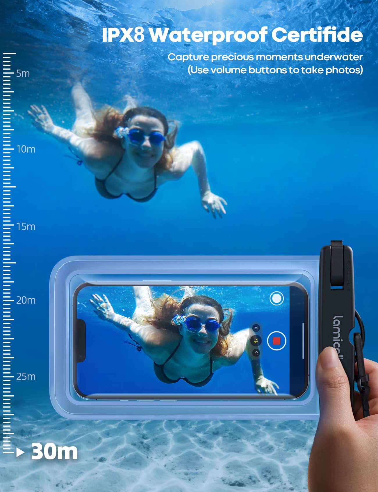 Lamicall Waterproof Phone Pouch, [2 Pack] IPX8 Water Proof Cel... - Lamicall Official Product View 3