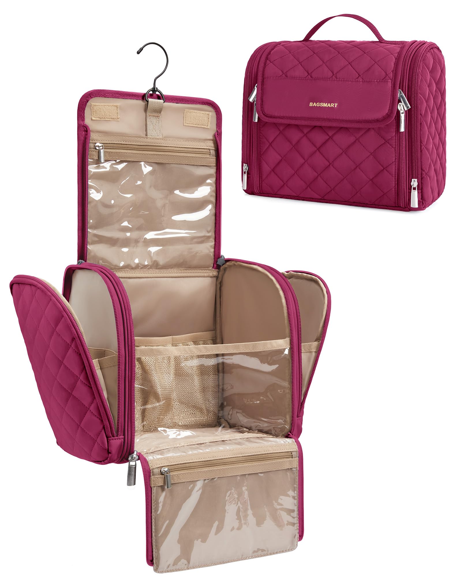 BAGSMART Travel Toiletry Bag Large Capacity Cosmetic Bags - BAGSMART Official Product Imagery - 1