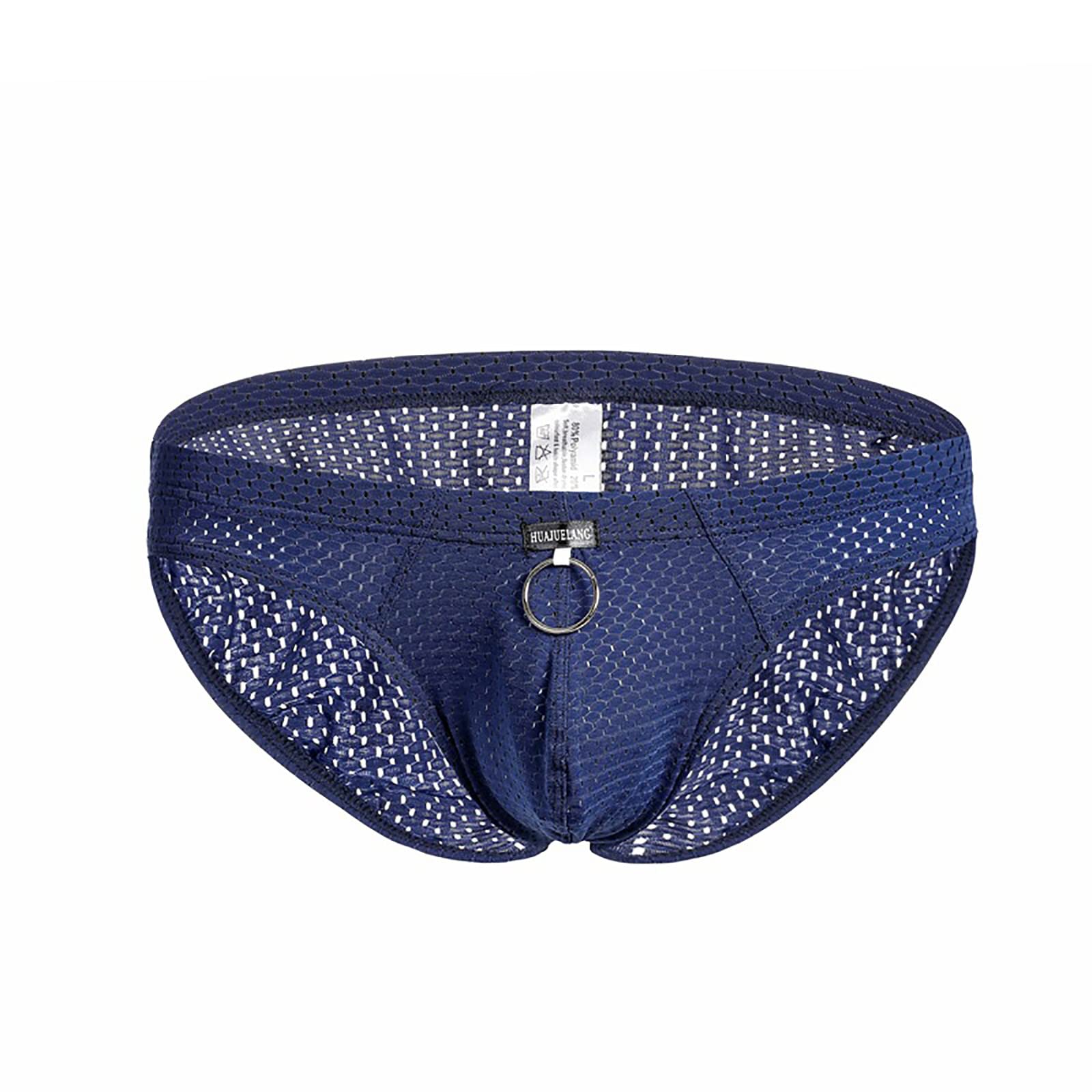 Mens Mesh Breathable Briefs with Ring Stretchy Sports Underwear Plain - View 7