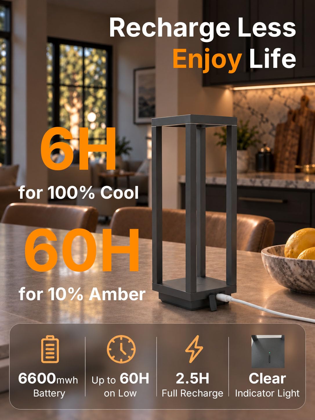2Pack Cordless Table Lamp Rechargeable 10 Portable Table - Halostorms Official Imagery - 4