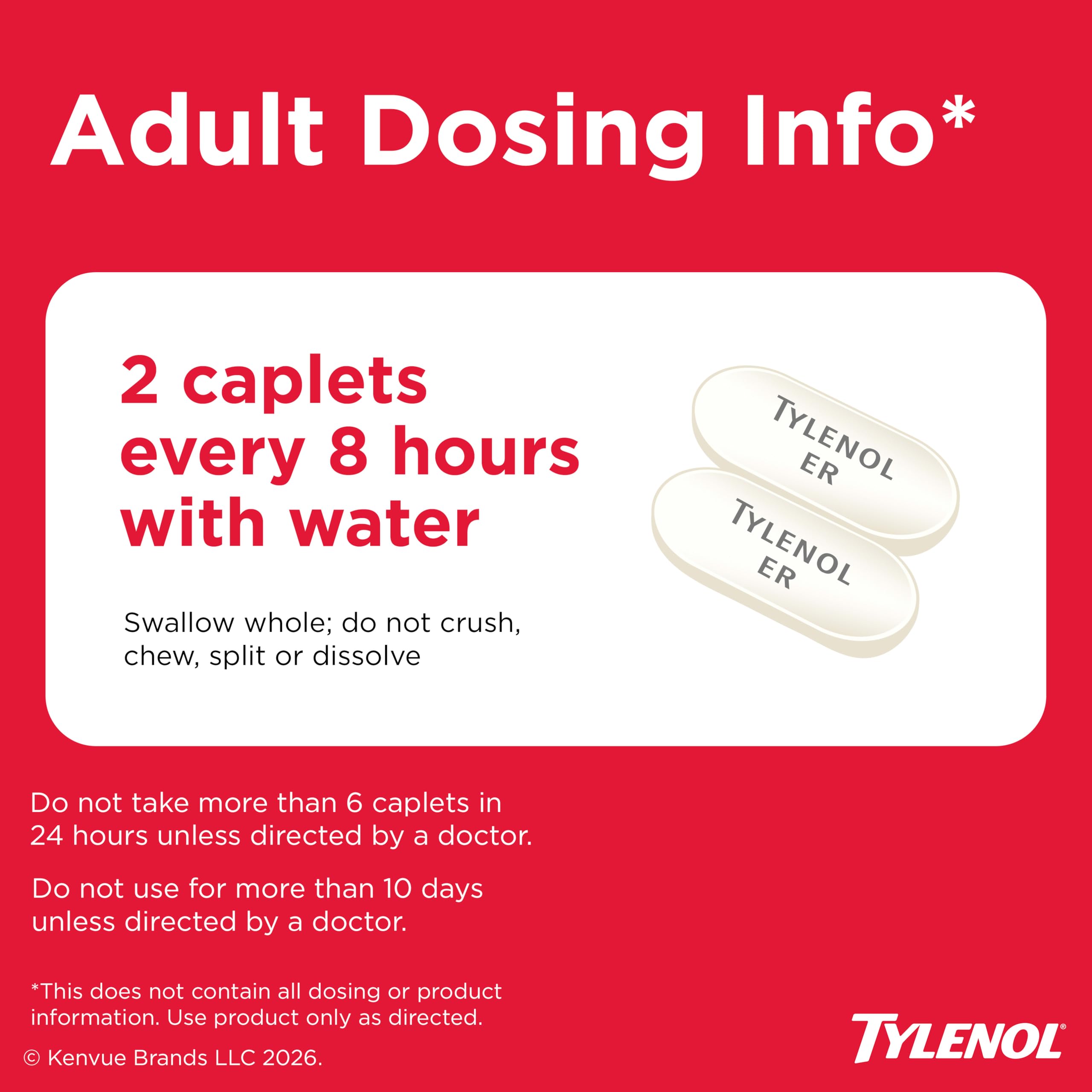 Tylenol 8-Hour Arthritis Pain Relief Caplets, 100 Ct