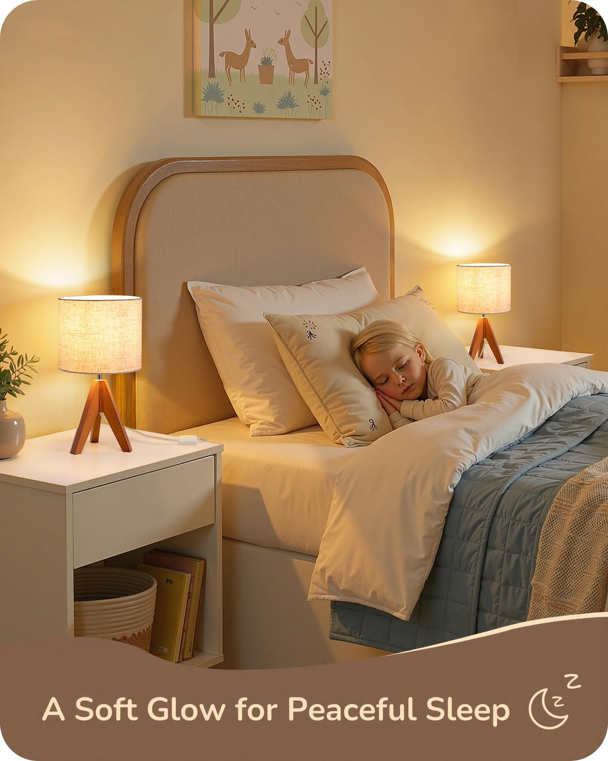 EDISHINE Tripod Table Lamp Small Cute Bedside Lamp 14 2 Inch - EDISHINE Official Imagery - 7
