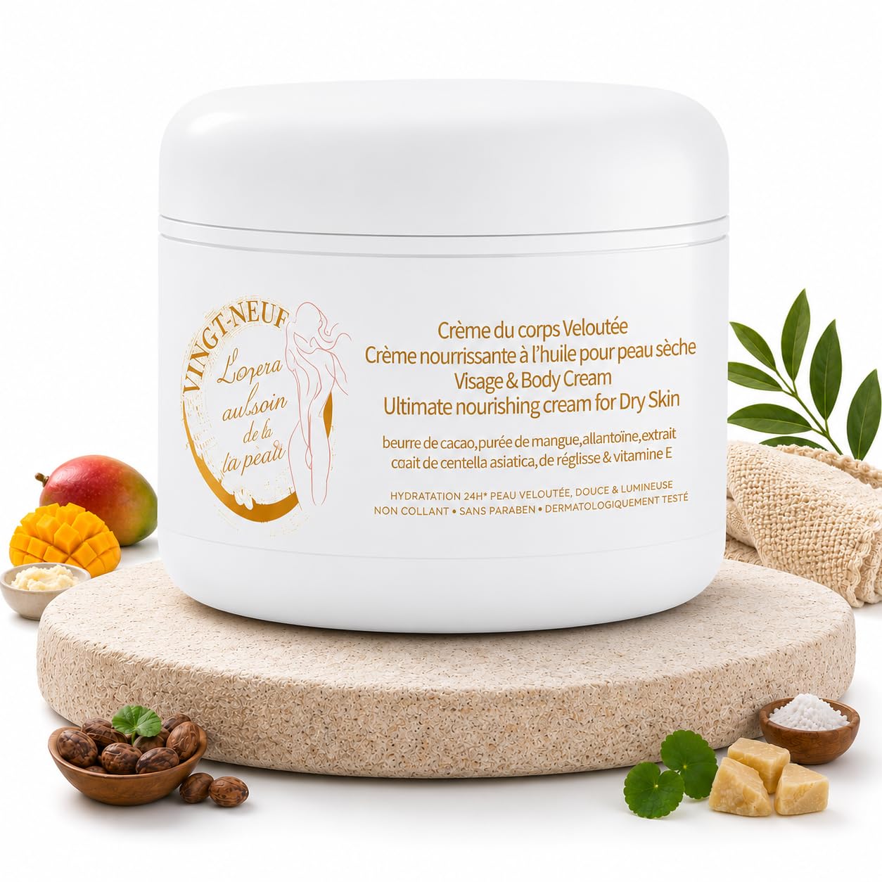 VINGT-NEUF 100 g / 3.53 oz Nourishing Body Cream for Dry Skin - VINGT-NEUF Official Product View 2