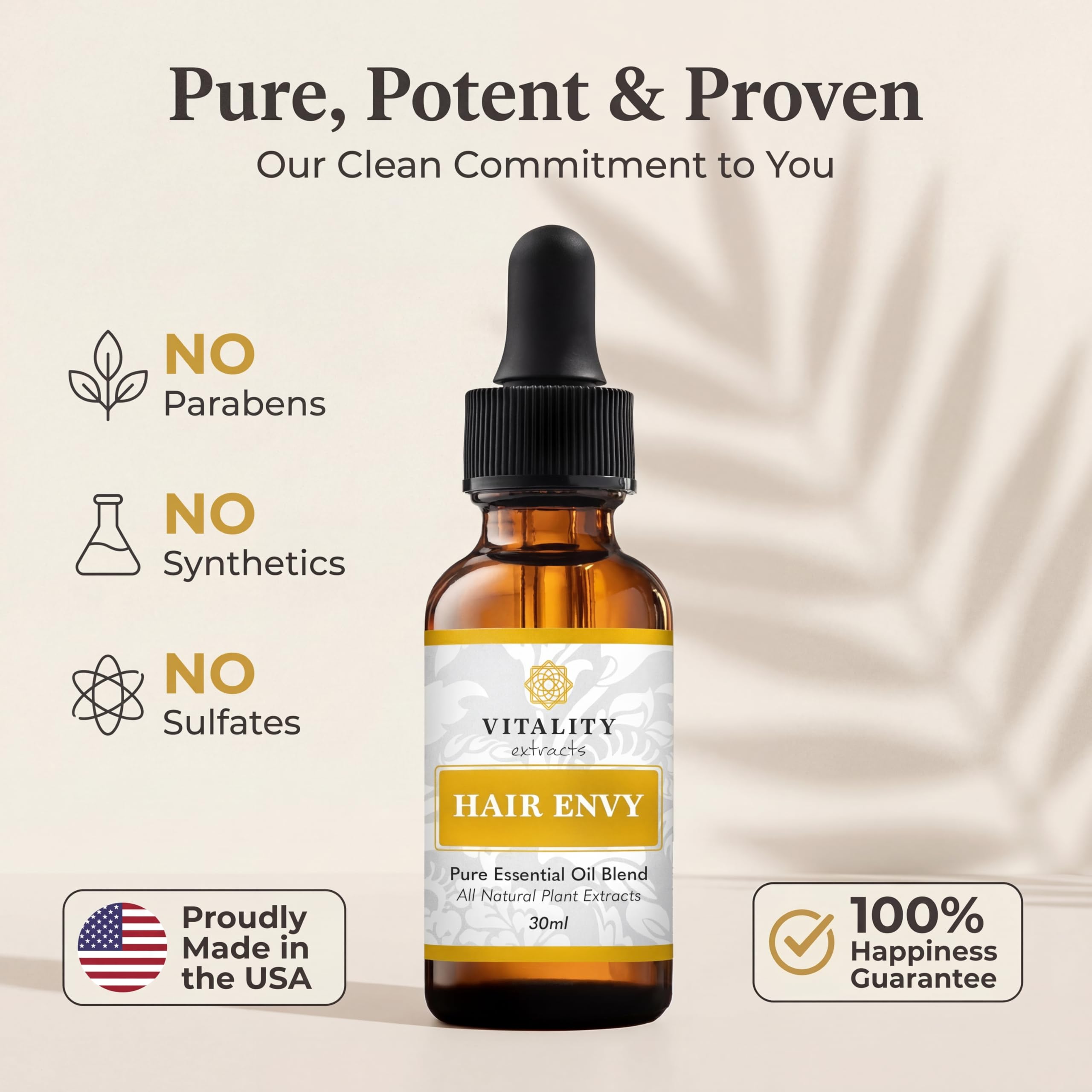Vitality Extracts Hair Envy - Natural Hair Growth Serum 100% Pure Es - Vitality Official Product View 7