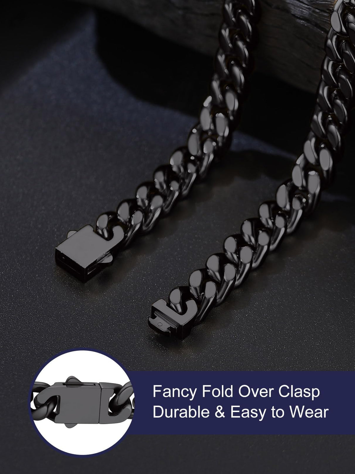 Bandmax Men s Premium Solid Stainless Steel Miami Cuban Link - Bandmax Official Imagery - 3