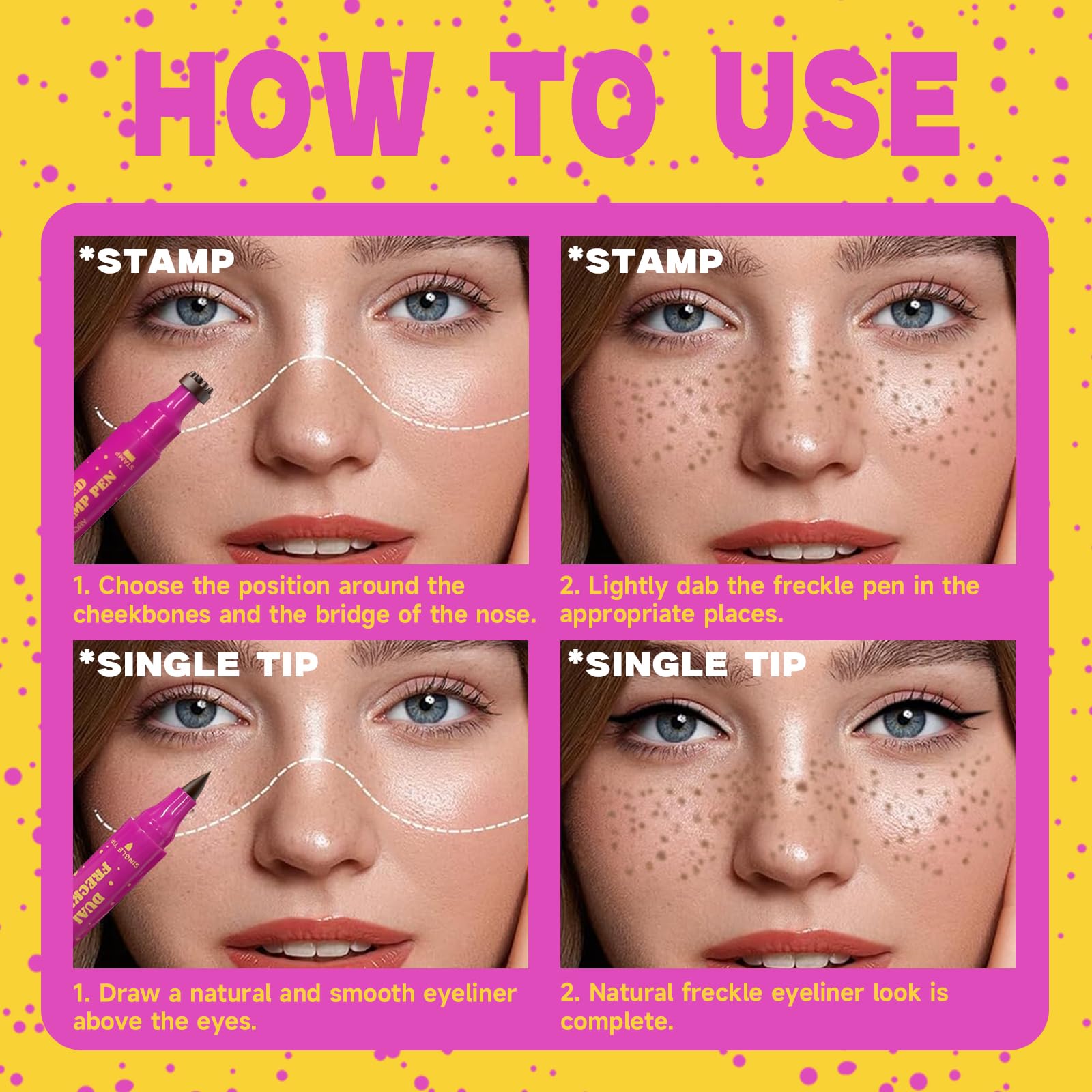 COOL STORY Freckle Stamp Pen, 2n1 Multi Natural Sunkissed Faux - Freckle - COOL STORY Official Product View 7