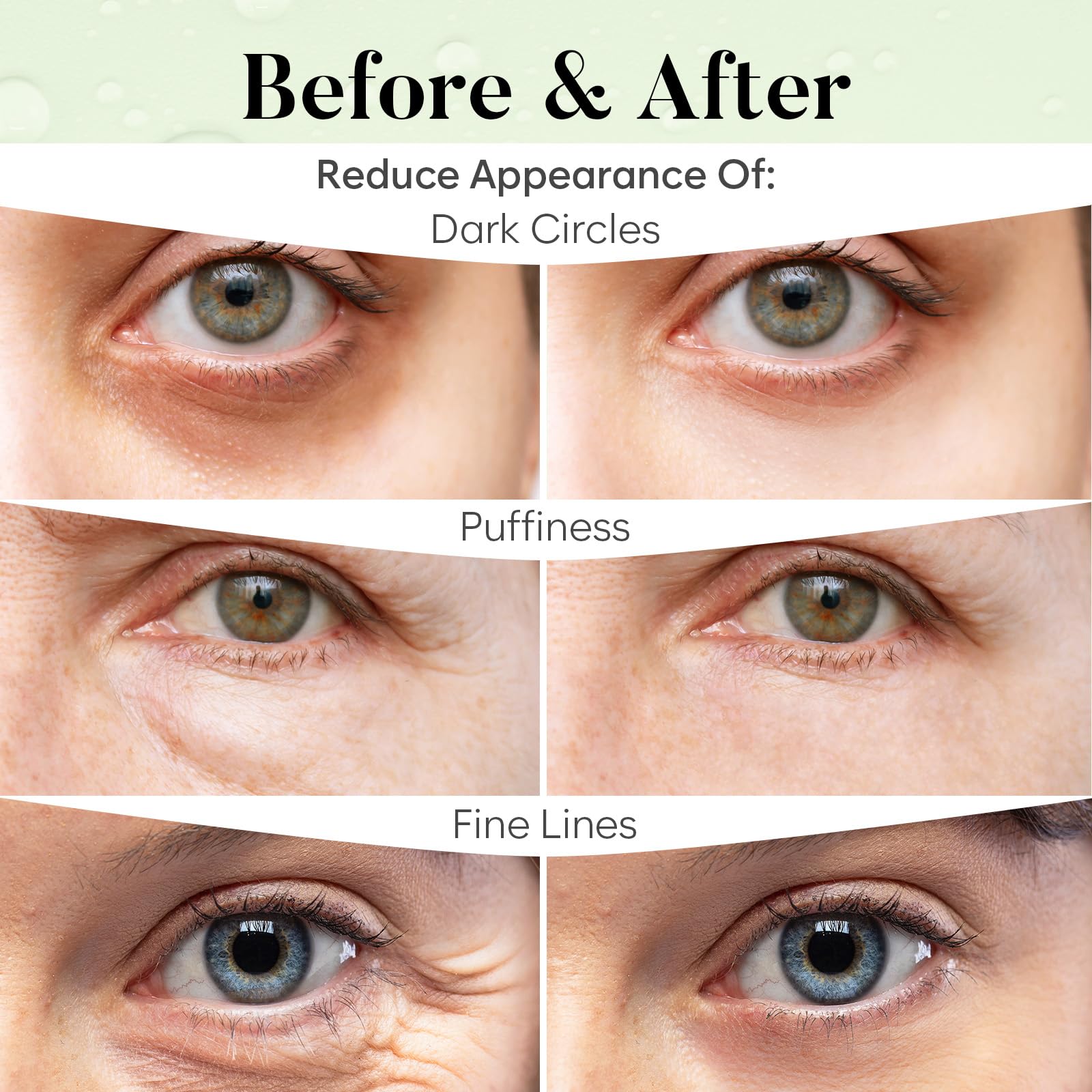 BLOOMORA Green Tea Under Eye Patches Cooling Eye Mask for - BLOOMORA Official Product Imagery - 5