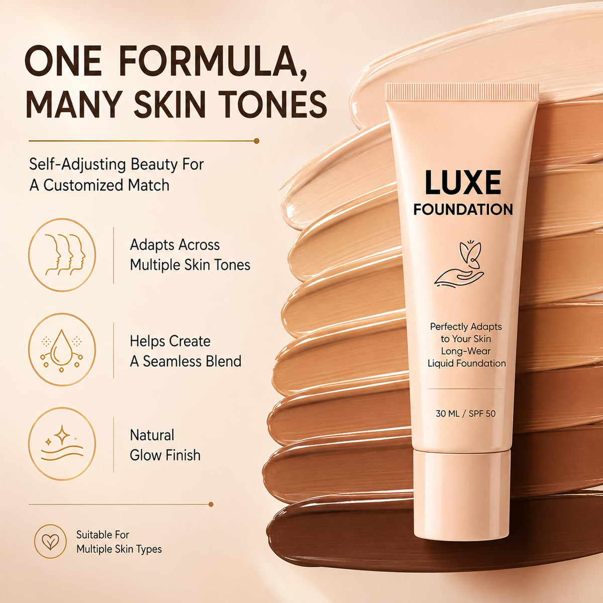 for Women Color Changing Foundation Hyaluronic Acid Vitamin - LUXE FOUNDATION Official Imagery - 8