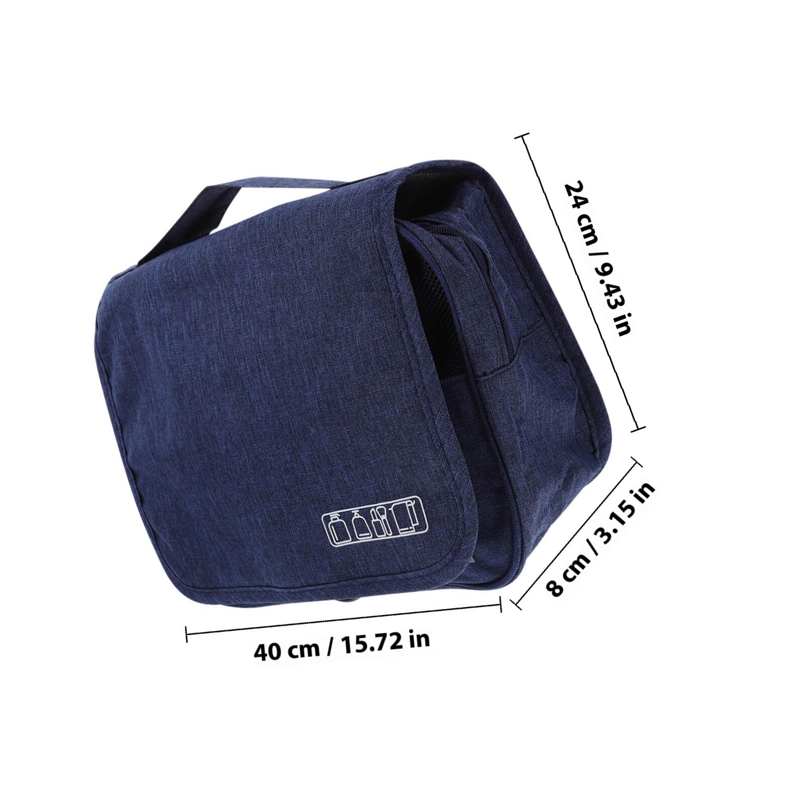 WOFASHPURET Travel Toiletry Bag for Women, Foldable Waterproof Makeup Organizer Pouch, Portable Cosmetic Storage Bag for Travel and Bathroom Use, Matte Navy