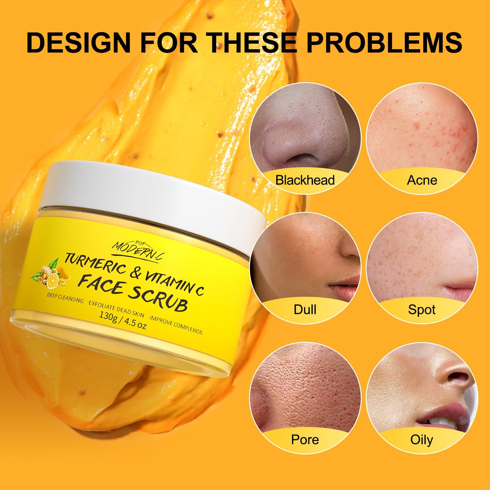 POP MODERN.C Vitamin C and Turmeric Face Scrub Cream Organics Microdermabrasion - POP MODERN.C Official Product View 6